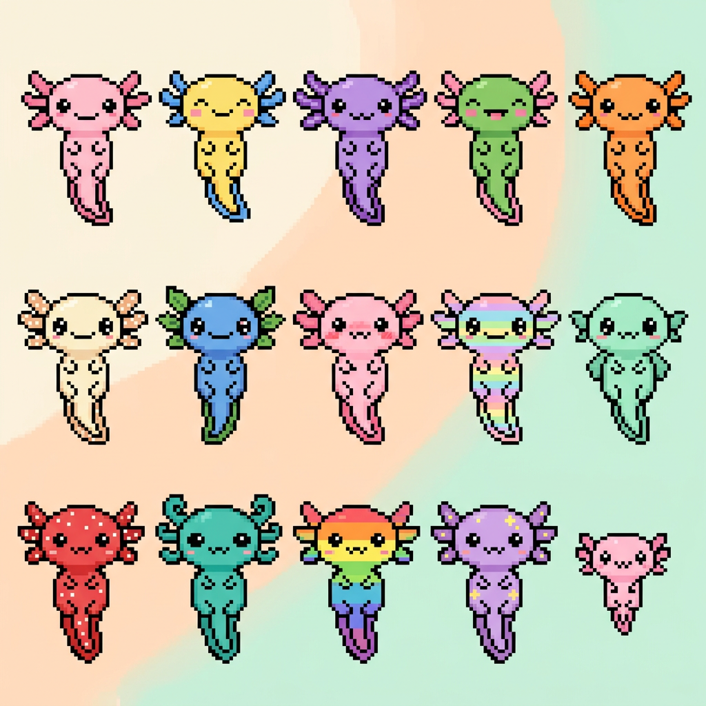 Cute & Quirky: 15 Axolotl Perler Bead Patterns