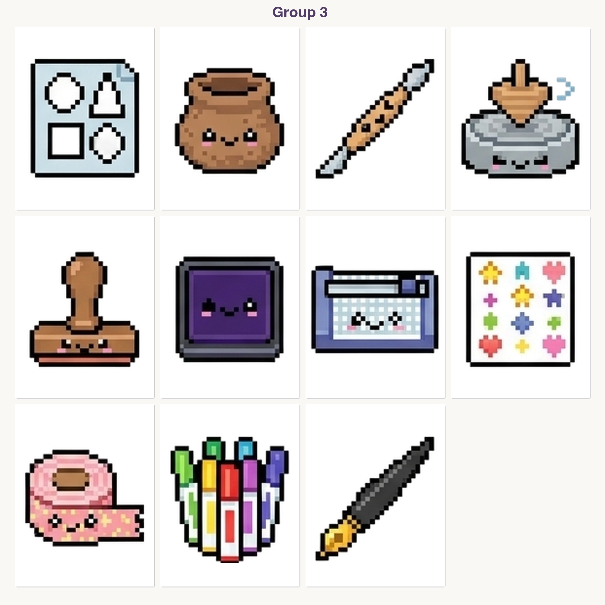 Art Supplies Studio Perler Bead Patterns Bundle, 48 Designs (PDF Digital Download)