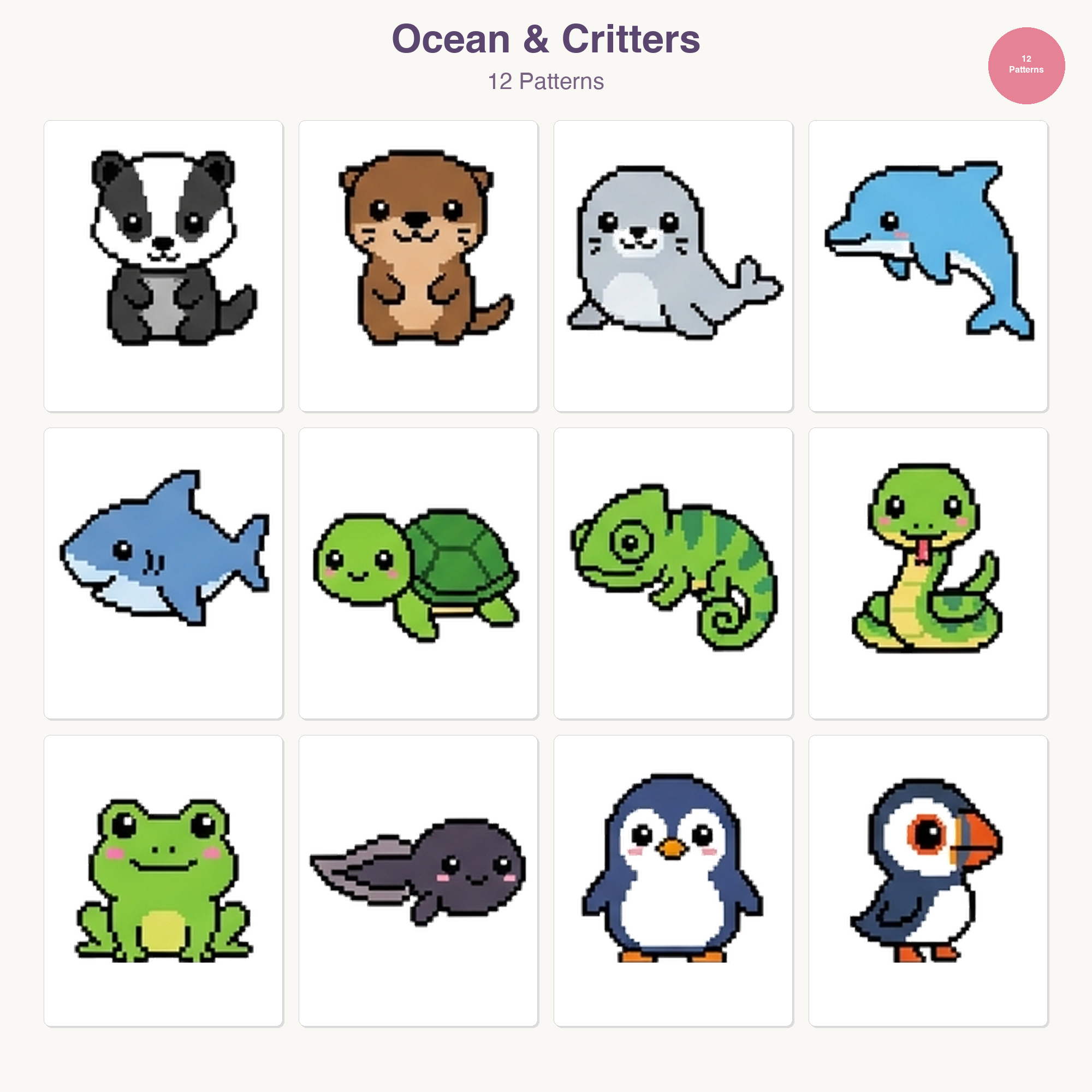 48 Baby Animals Perler Perler Bead Patterns Bundle (PDF Digital Download)