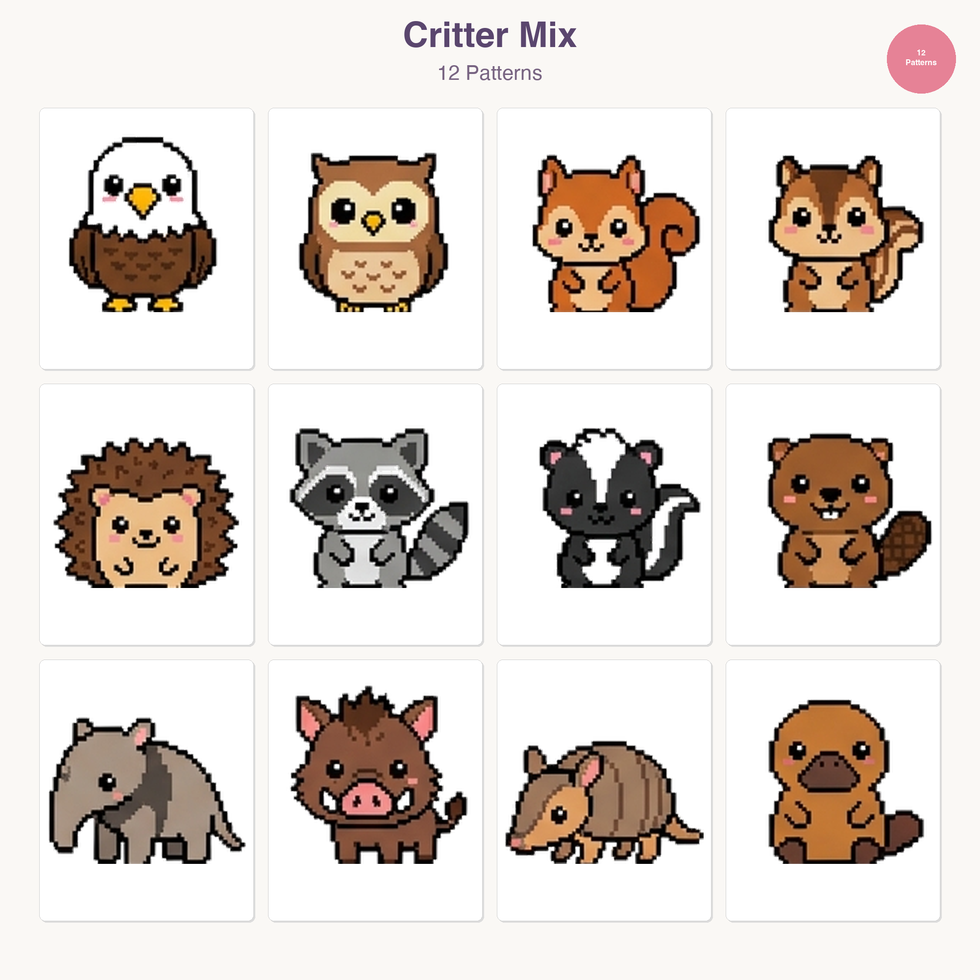 48 Baby Animals Perler Perler Bead Patterns Bundle (PDF Digital Download)