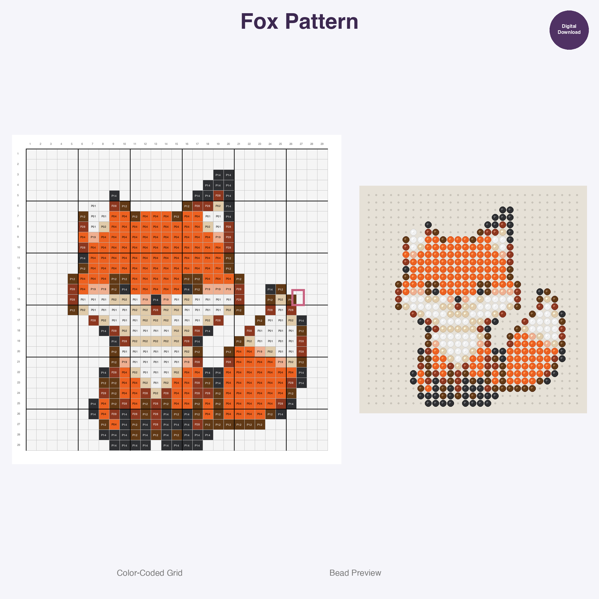 Forest Animals Perler Bead Patterns | 12 Fuse Bead Templates Fox Owl Deer | Hama Bead Digital Download