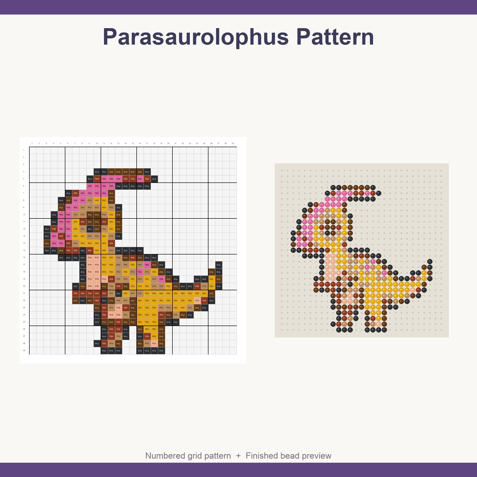 Dinosaur Perler Bead Patterns Bundle, 48 Designs (PDF Digital Download)