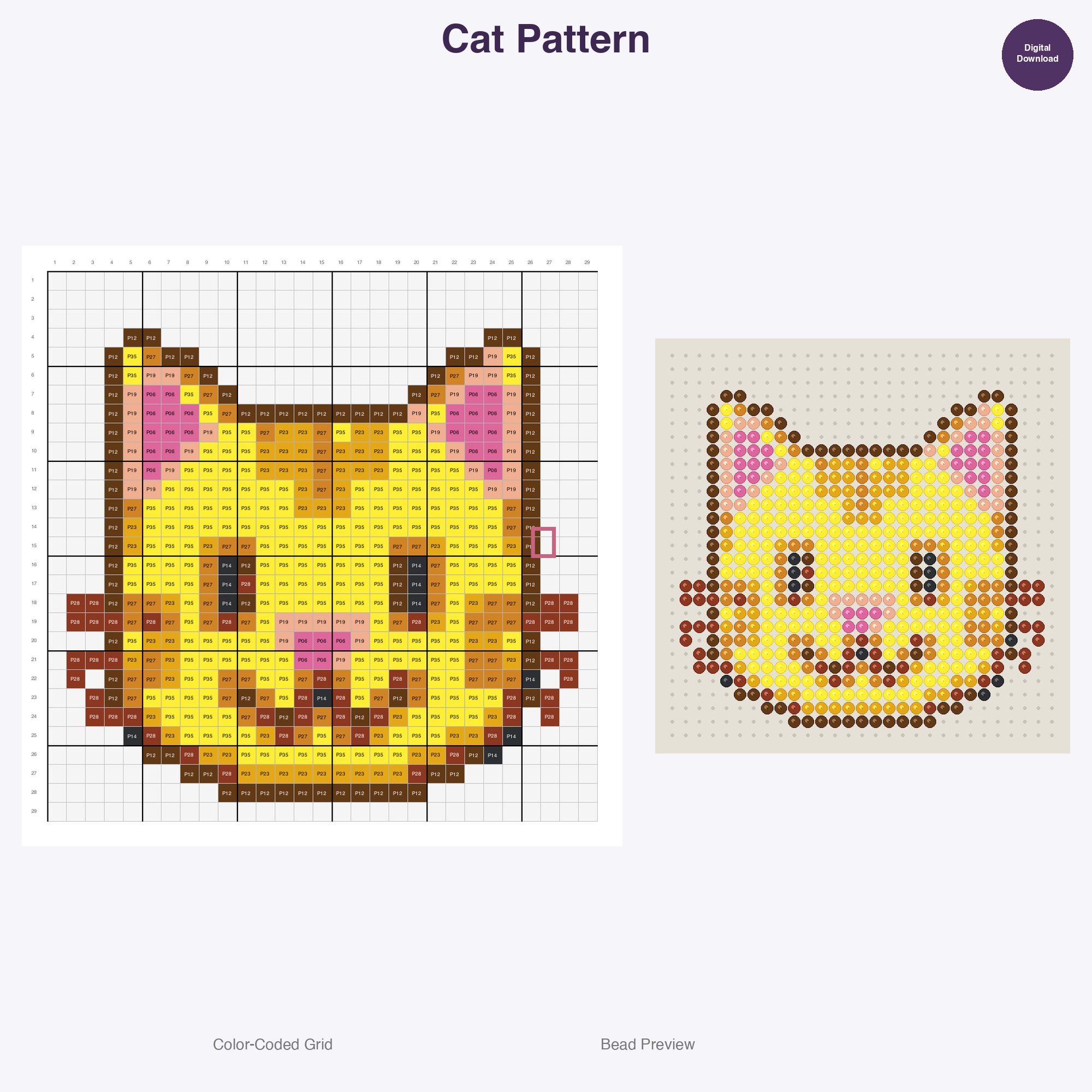 Animal & Nature Emojis Perler Bead Patterns Bundle, 14 Designs (PDF Digital Download)