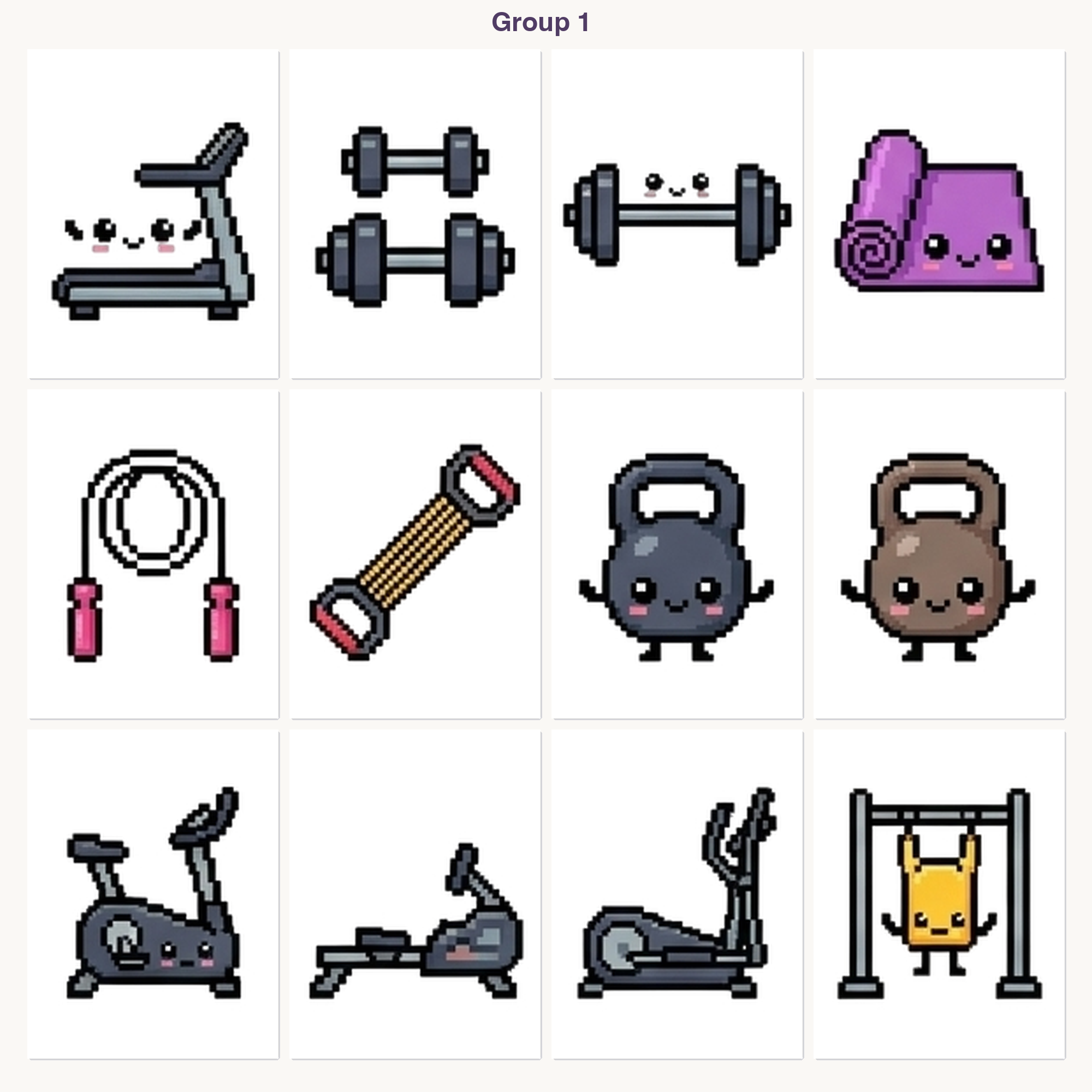 Fitness Equipment Patterns Perler Bead Patterns Bundle, 48 Designs (PDF Digital Download)