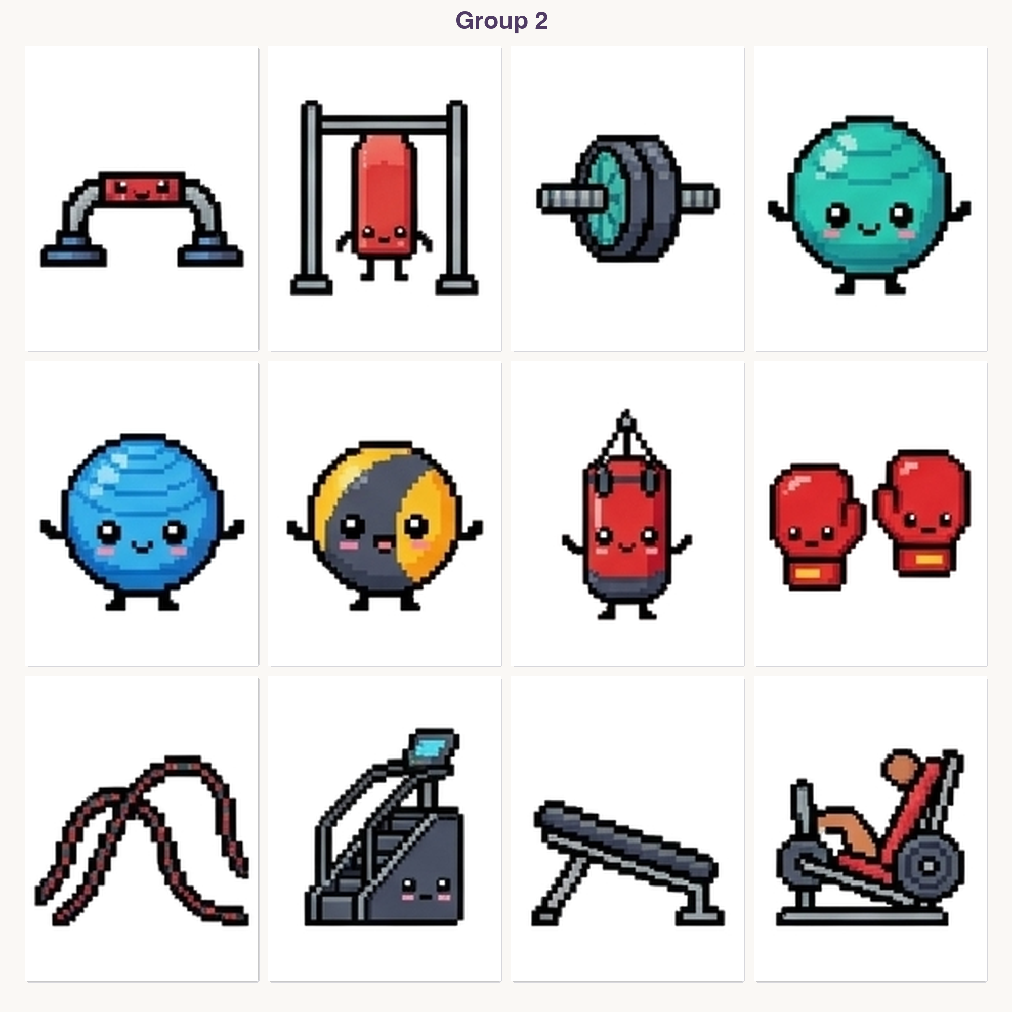 Fitness Equipment Patterns Perler Bead Patterns Bundle, 48 Designs (PDF Digital Download)