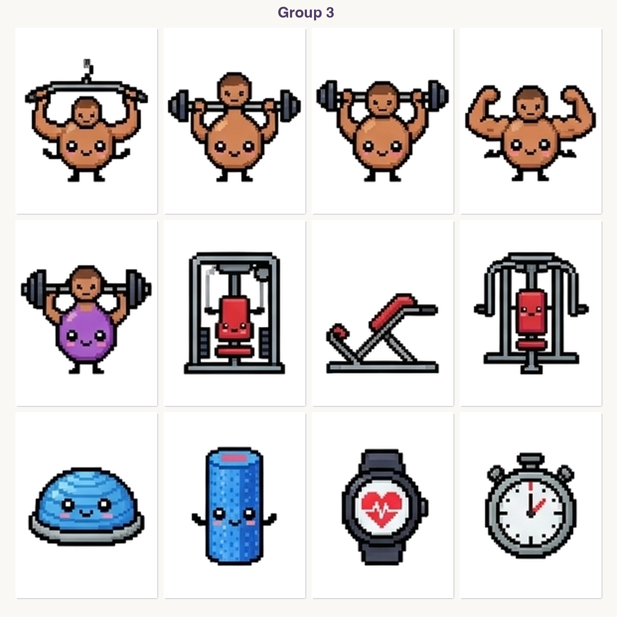 Fitness Equipment Patterns Perler Bead Patterns Bundle, 48 Designs (PDF Digital Download)