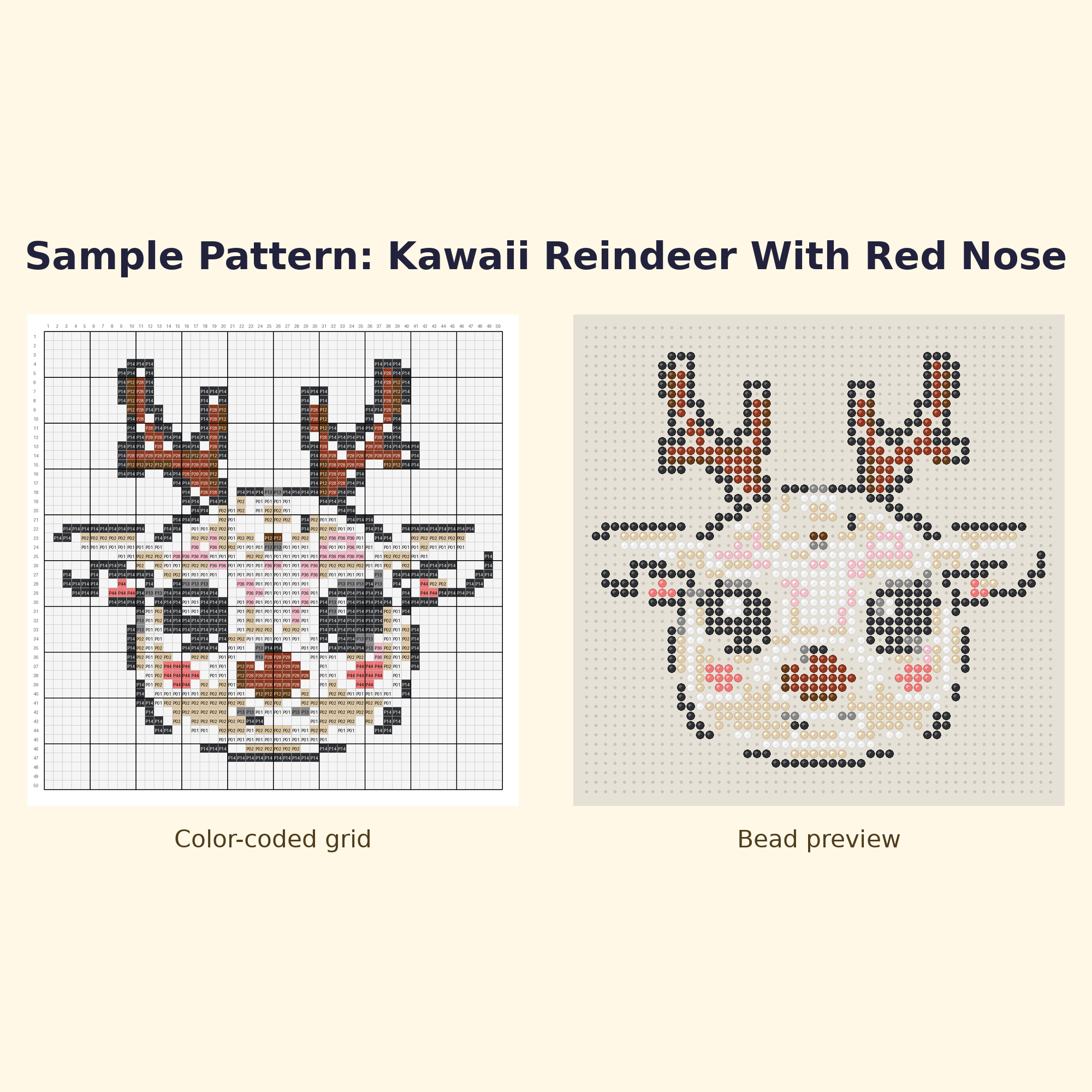 Free Christmas Mini Perler Bead Pattern Bundle | 12 Designs | Hama Bead Compatible | PDF Digital Download