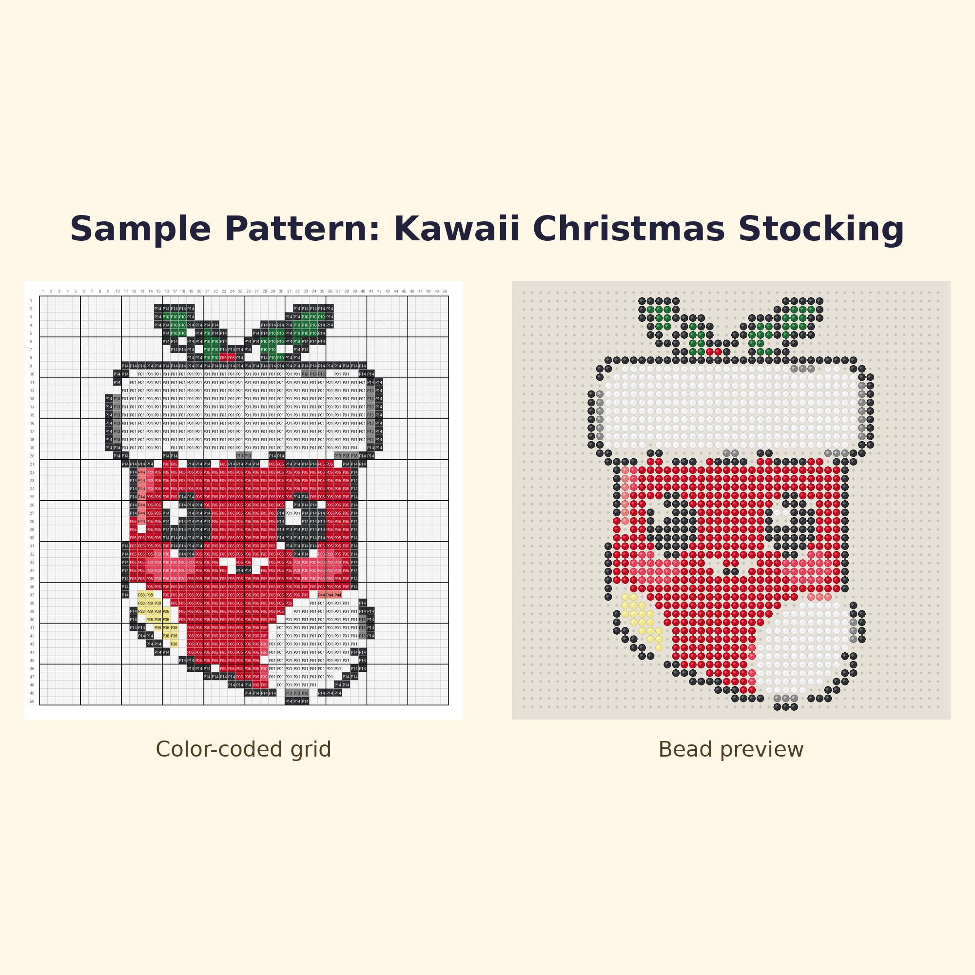 Free Christmas Mini Perler Bead Pattern Bundle | 12 Designs | Hama Bead Compatible | PDF Digital Download