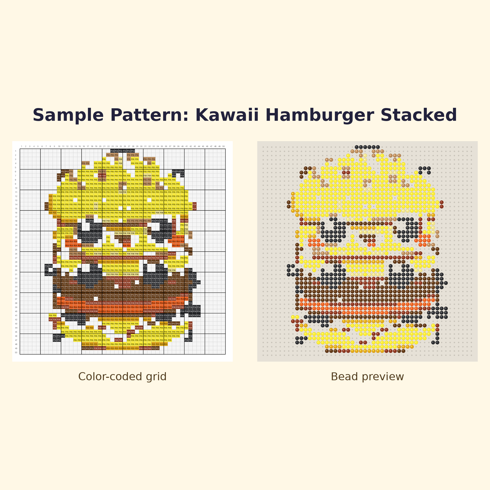 Free Kawaii Food Sampler Perler Bead Pattern Bundle | 12 Designs | Hama Bead Compatible | PDF Digital Download
