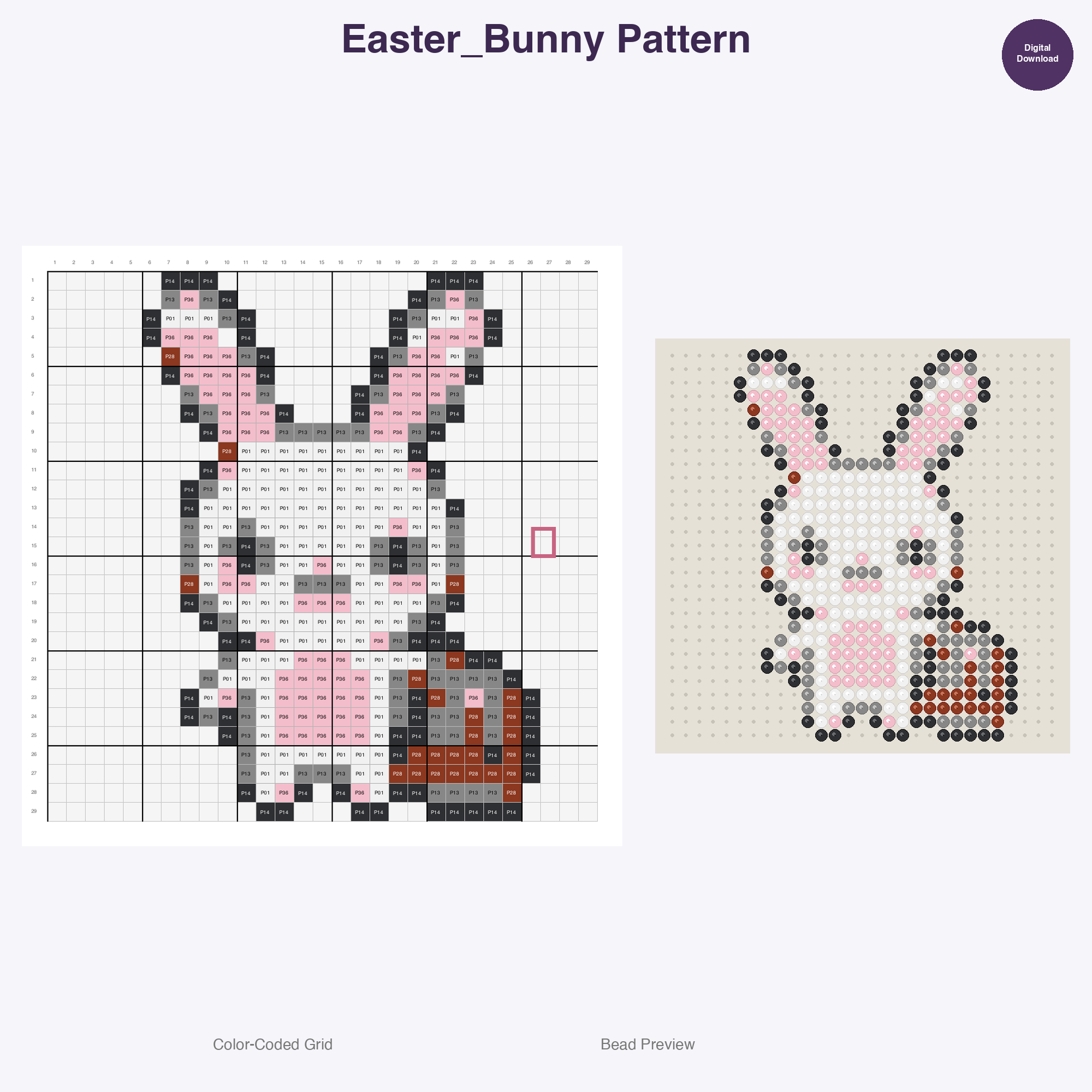 Easter Perler Bead Patterns Bundle, 12 Designs (PDF Digital Download)