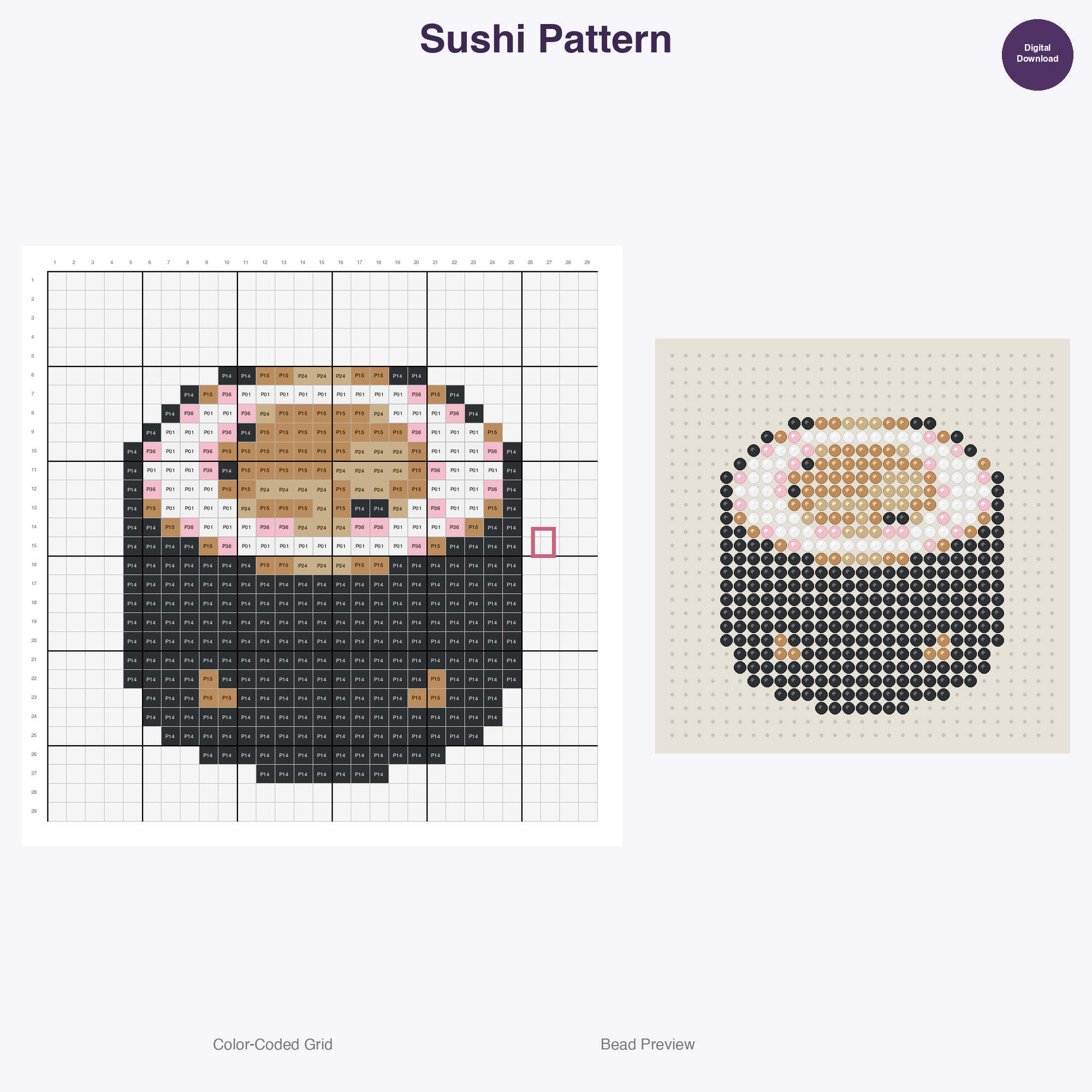 Japanese Food Perler Bead Patterns Bundle, 48 Designs (PDF Digital Download)