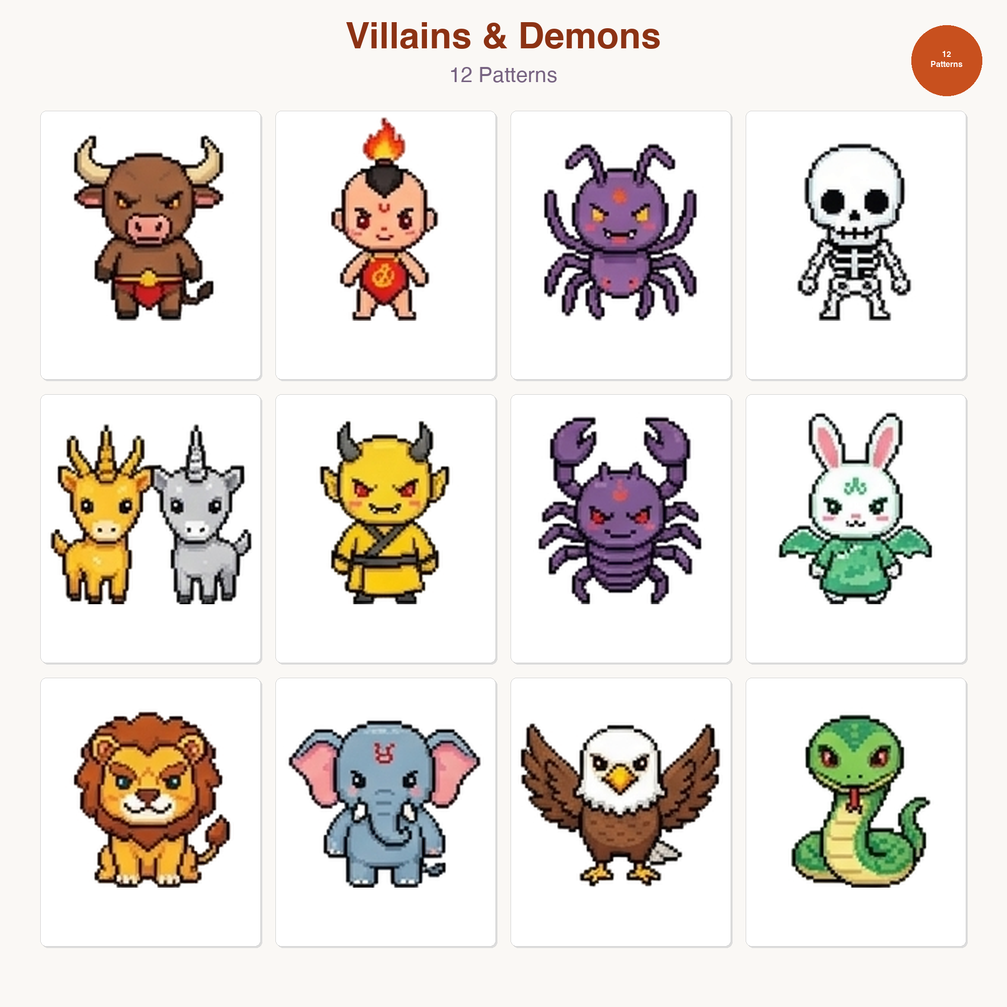 Journey to the West Perler Bead Patterns Bundle, 48 Designs (PDF Digital Download)