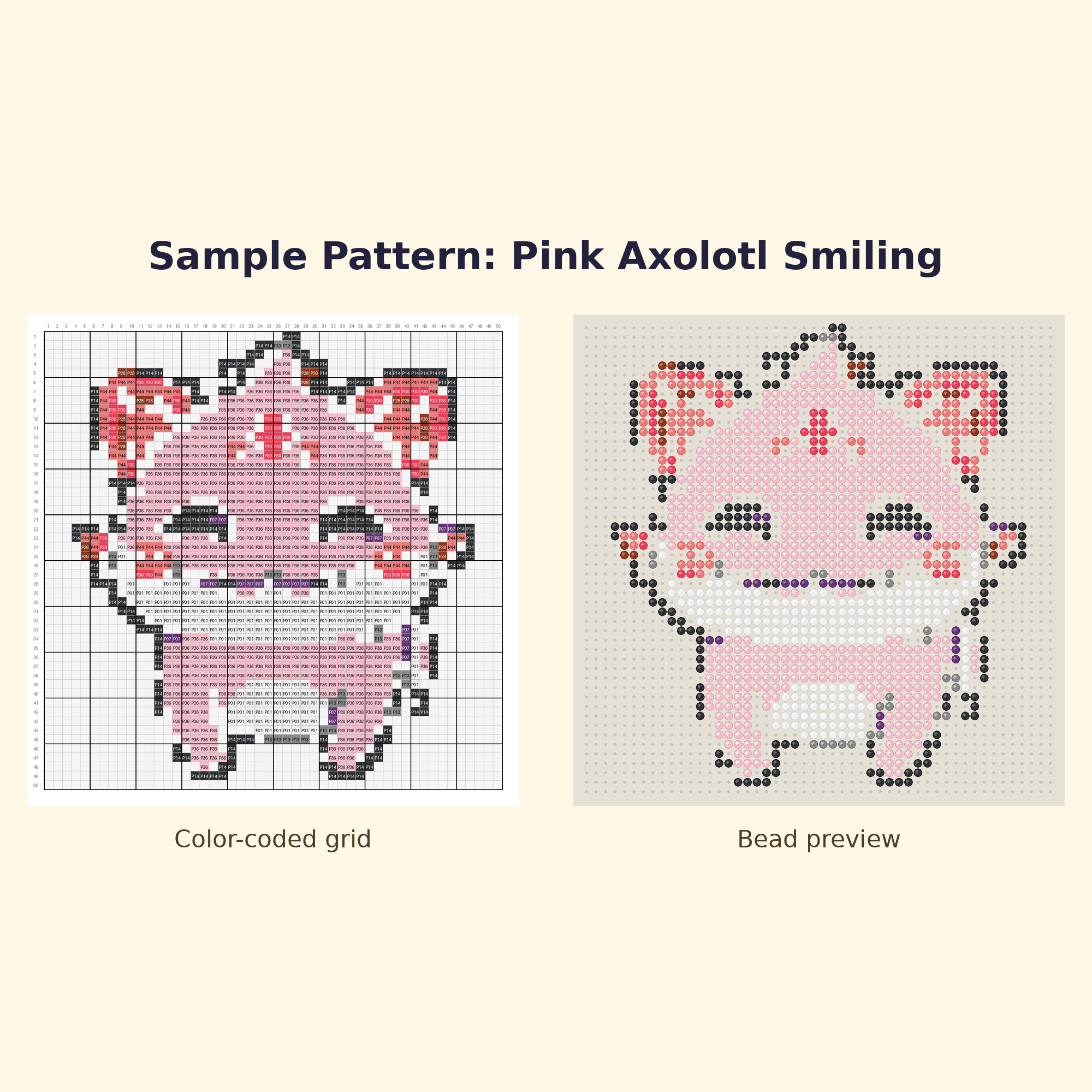 Cute Axolotl Pals Perler Bead Pattern Bundle | 24 Designs | Hama Bead Compatible | PDF Digital Download