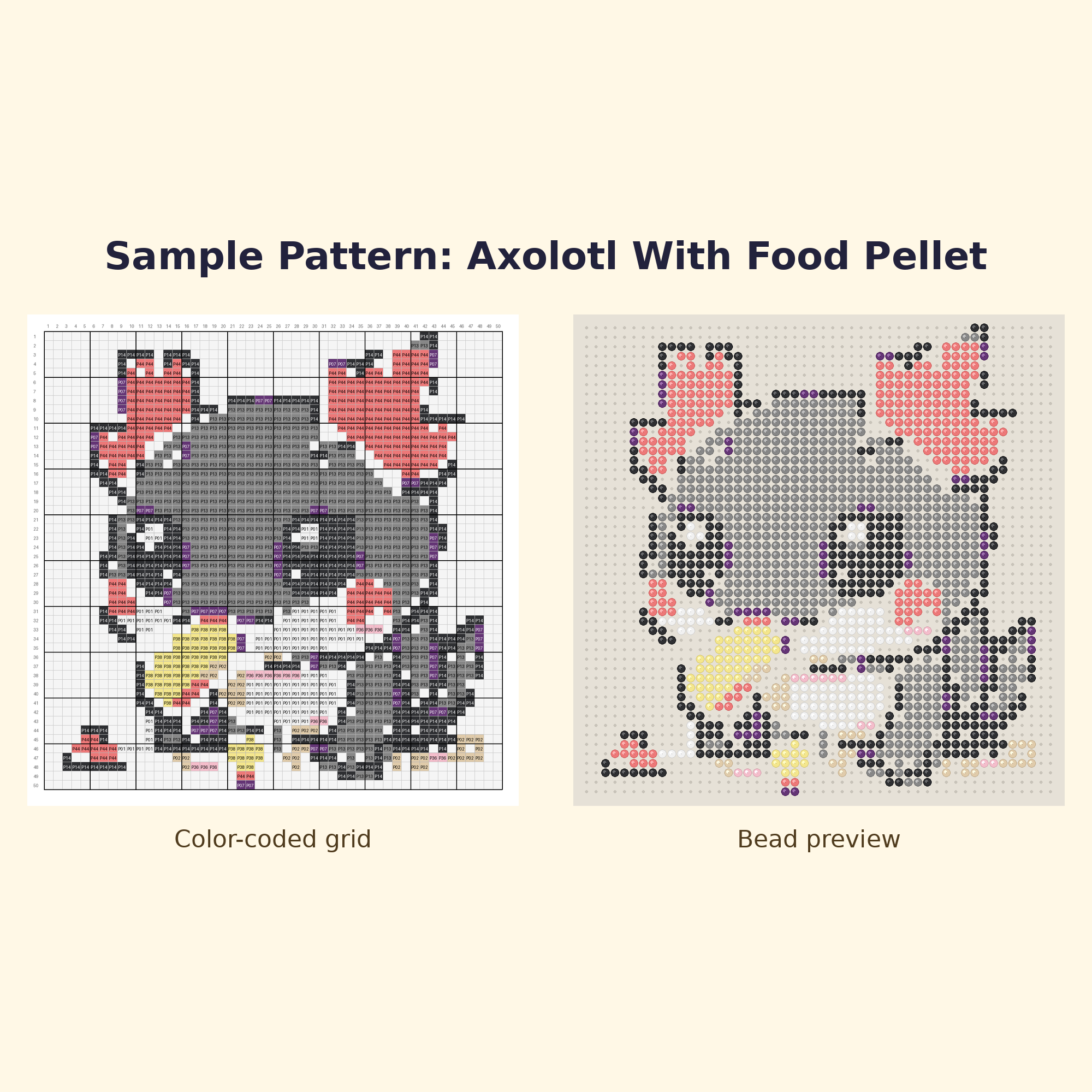 Cute Axolotl Pals Perler Bead Pattern Bundle | 24 Designs | Hama Bead Compatible | PDF Digital Download
