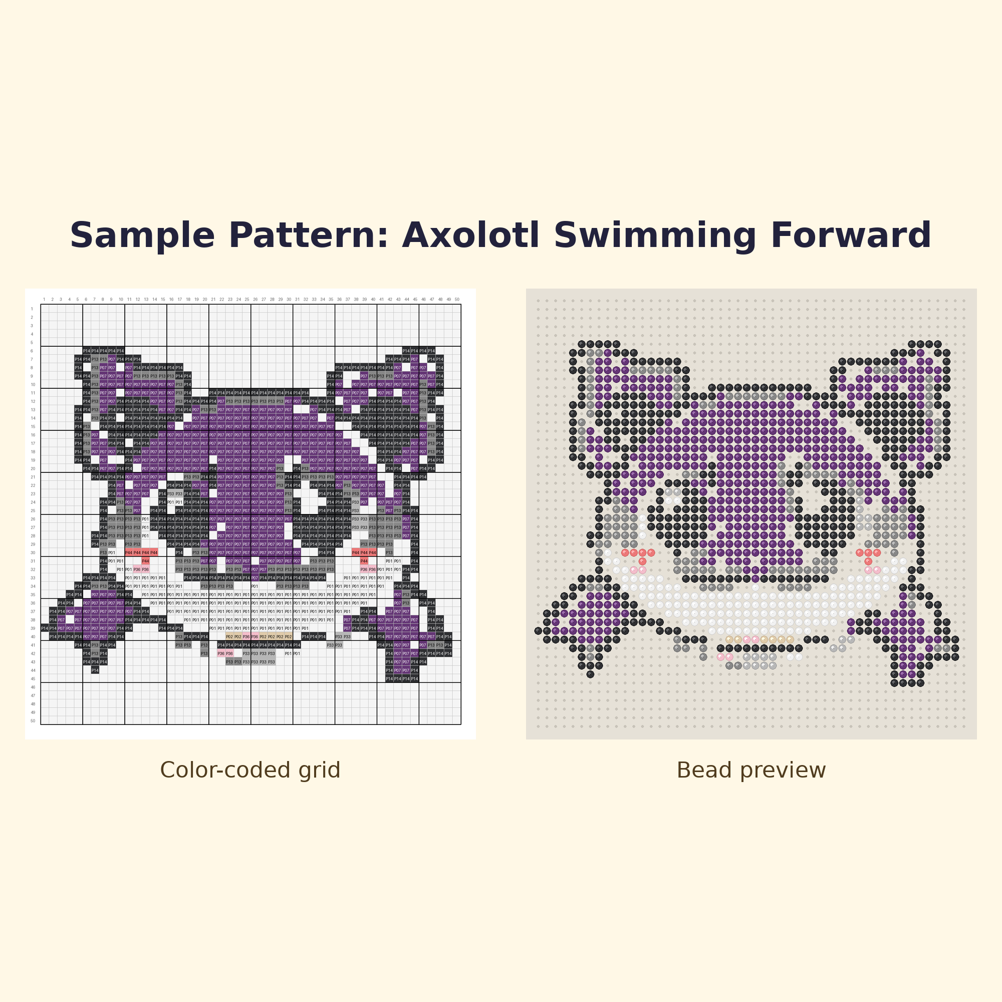 Cute Axolotl Pals Perler Bead Pattern Bundle | 24 Designs | Hama Bead Compatible | PDF Digital Download