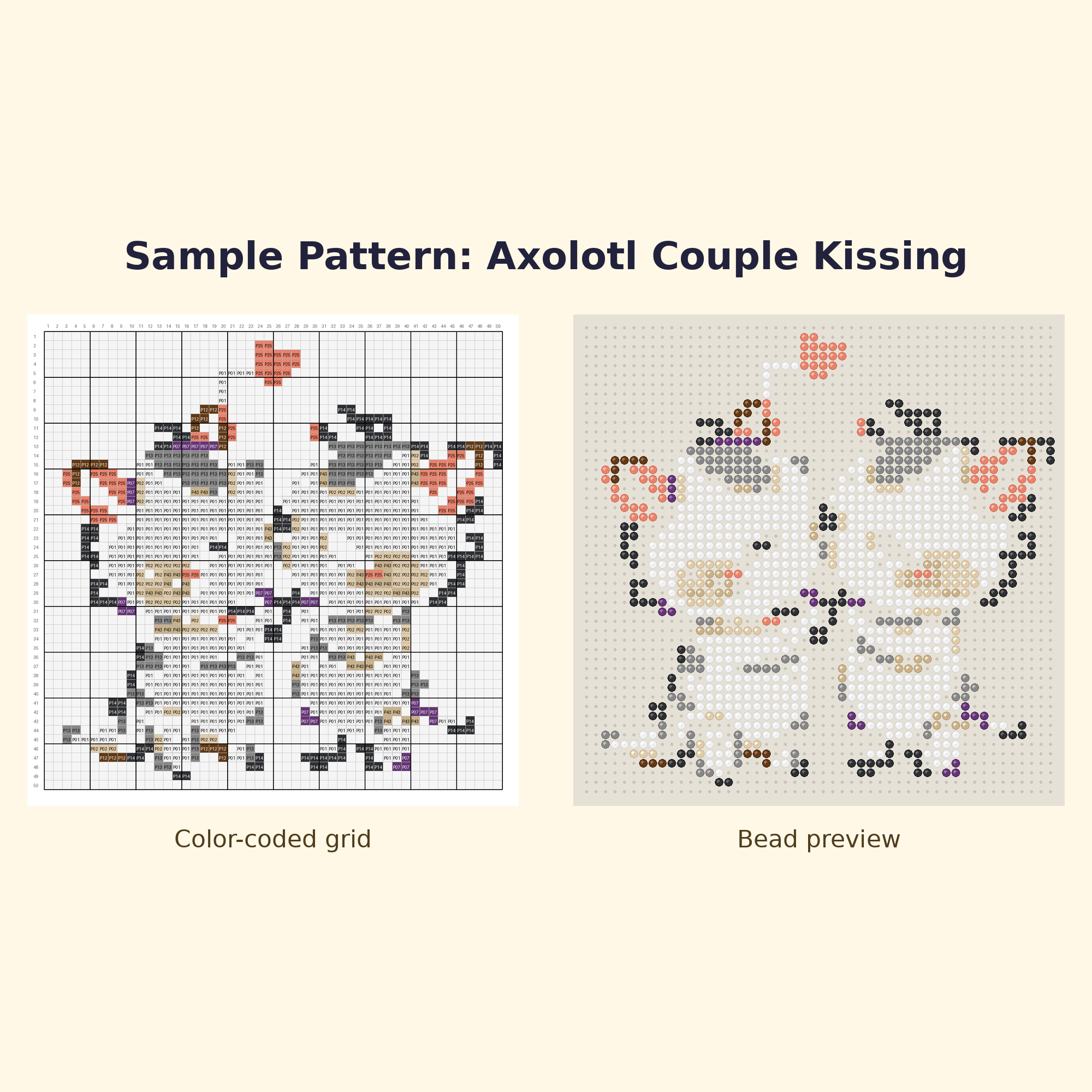 Cute Axolotl Pals Perler Bead Pattern Bundle | 24 Designs | Hama Bead Compatible | PDF Digital Download