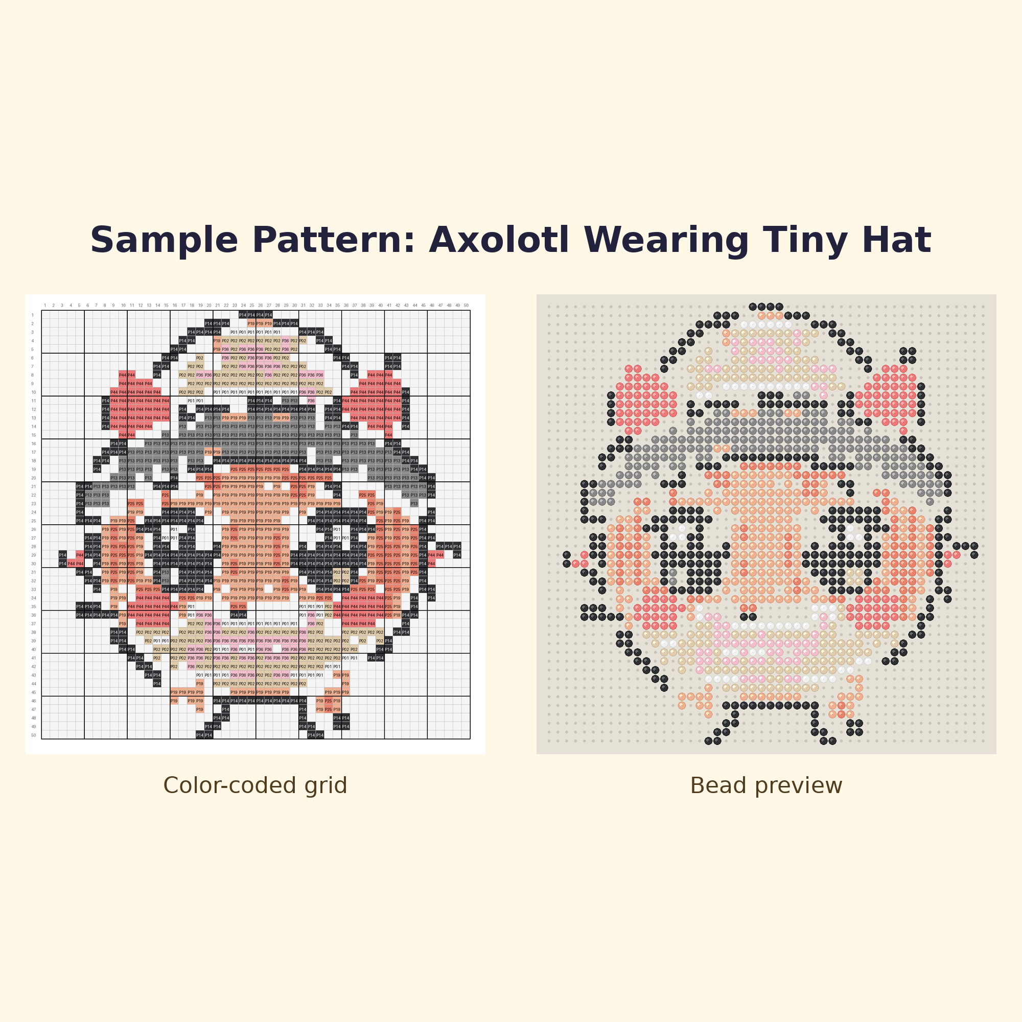 Cute Axolotl Pals Perler Bead Pattern Bundle | 24 Designs | Hama Bead Compatible | PDF Digital Download