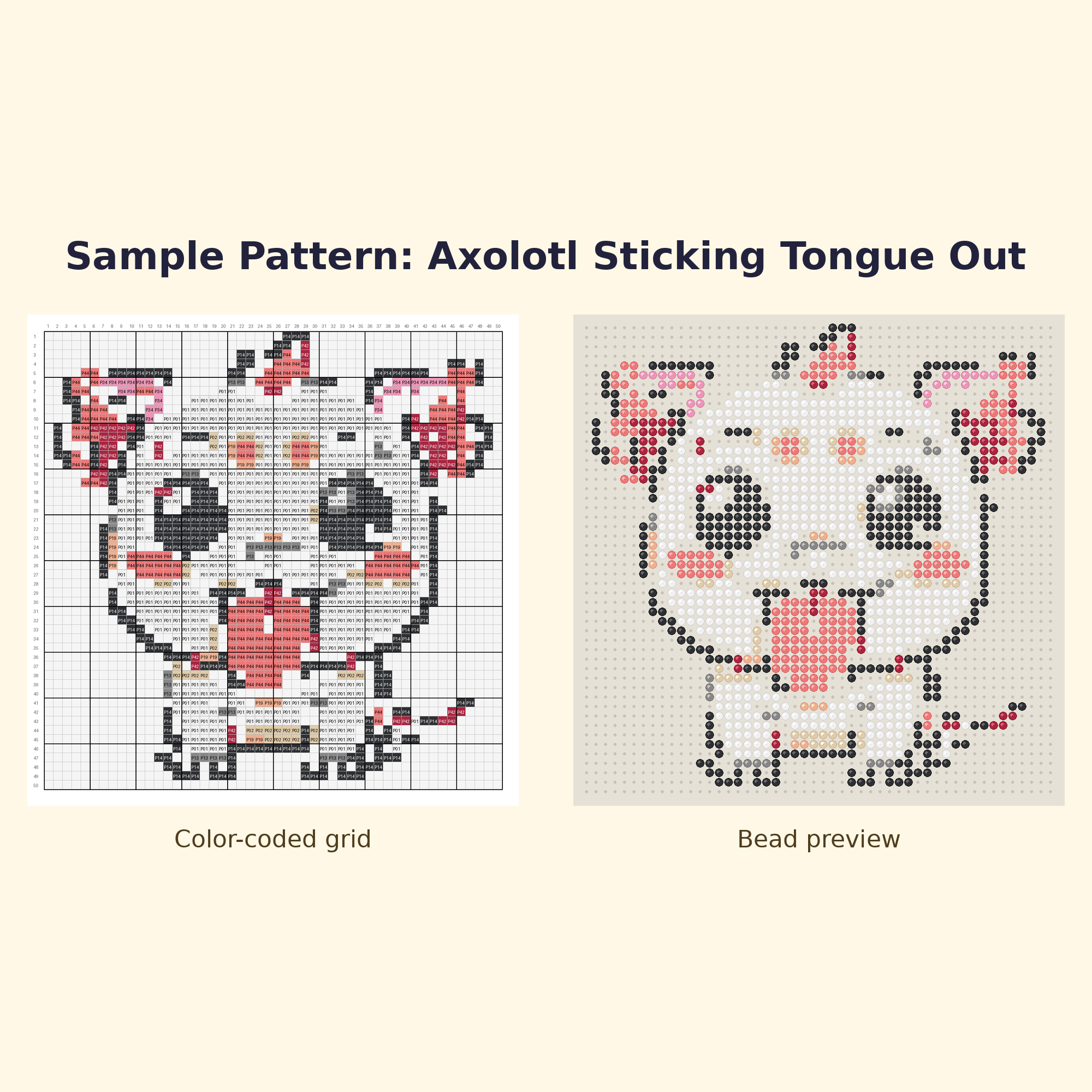 Cute Axolotl Pals Perler Bead Pattern Bundle | 24 Designs | Hama Bead Compatible | PDF Digital Download