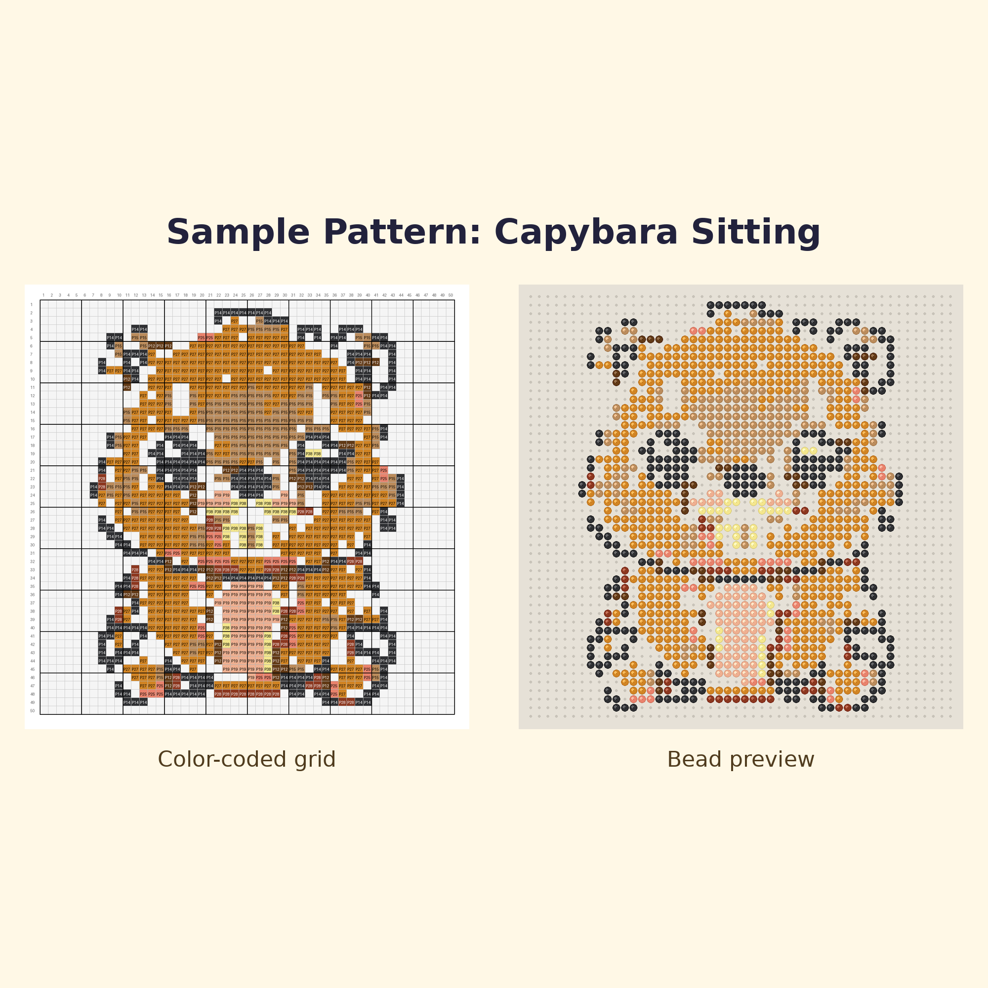Cute Capybara Pals Perler Bead Pattern Bundle | 24 Designs | Hama Bead Compatible | PDF Digital Download