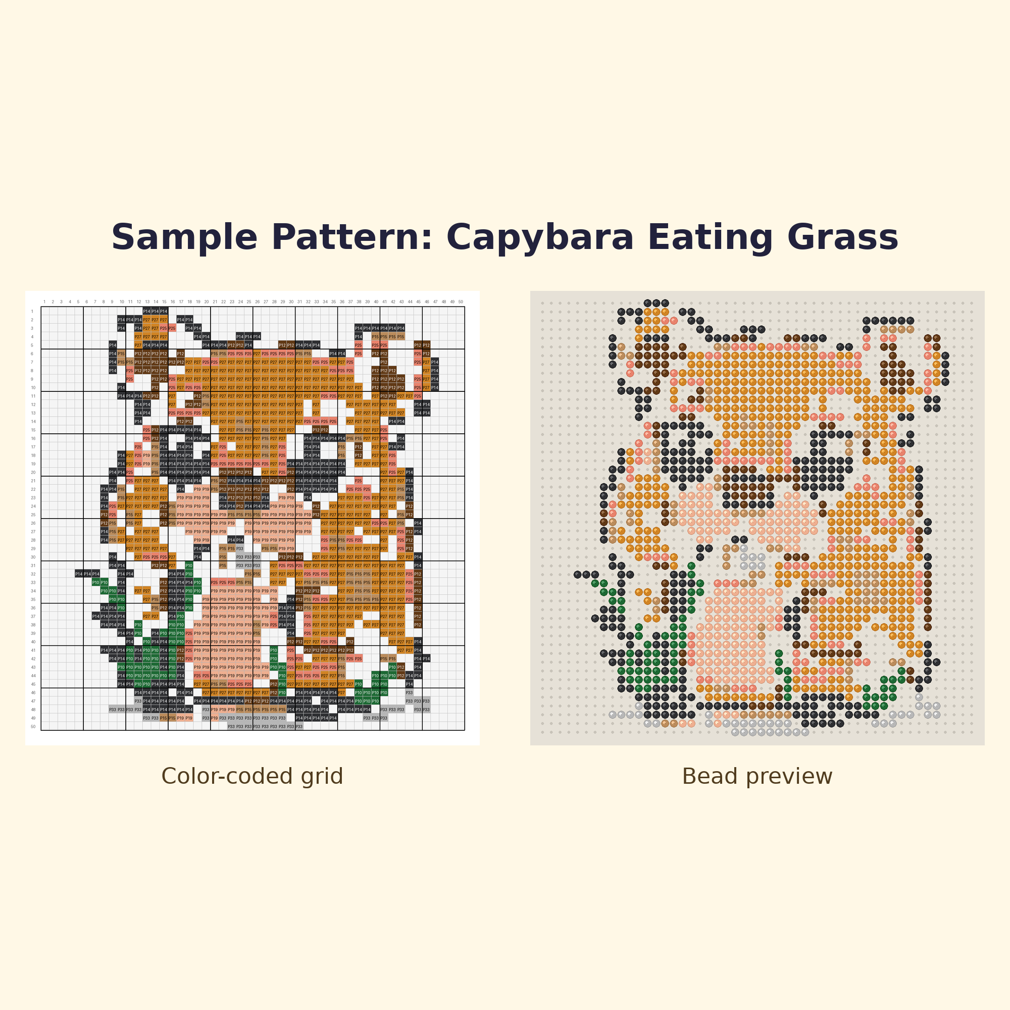 Cute Capybara Pals Perler Bead Pattern Bundle | 24 Designs | Hama Bead Compatible | PDF Digital Download