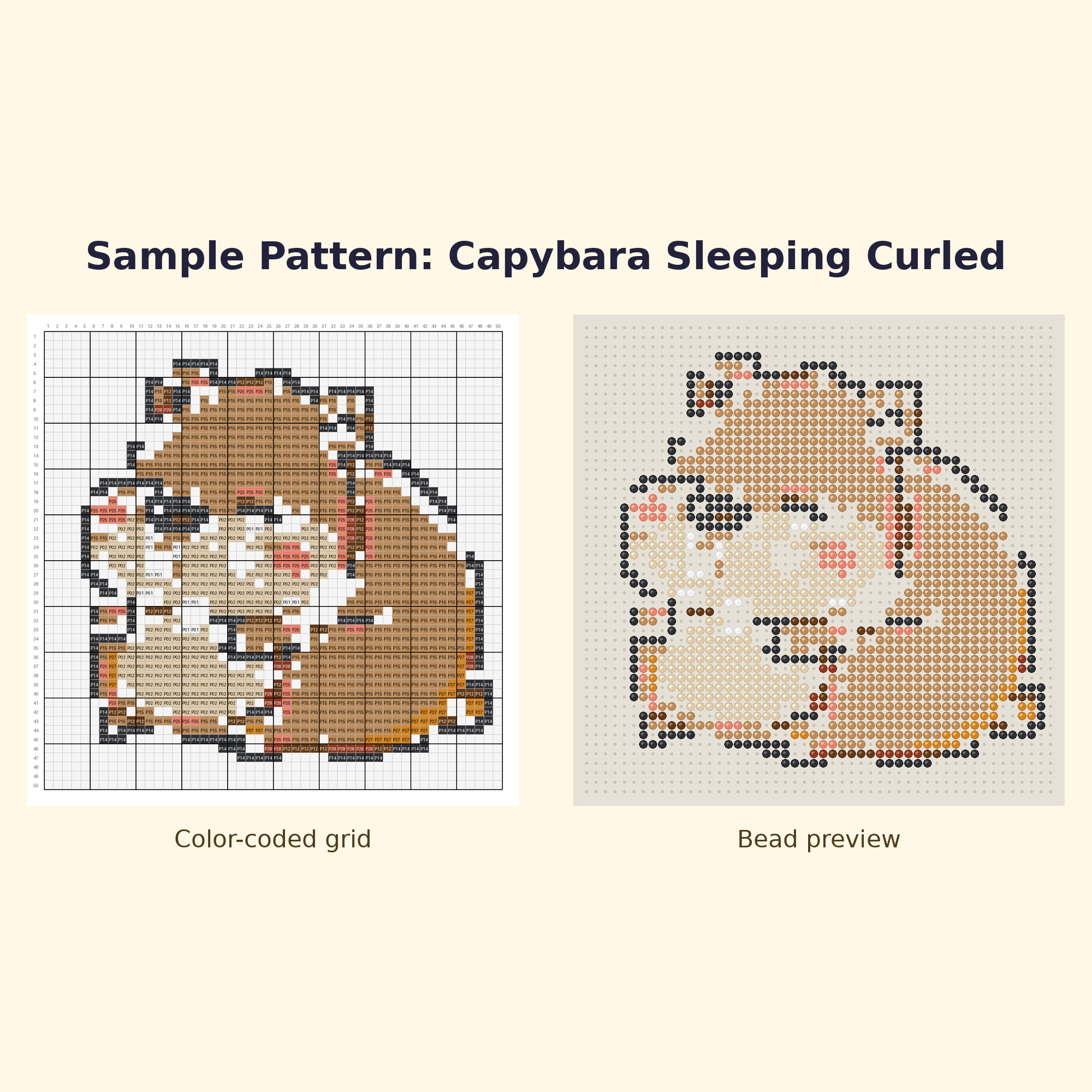 Cute Capybara Pals Perler Bead Pattern Bundle | 24 Designs | Hama Bead Compatible | PDF Digital Download