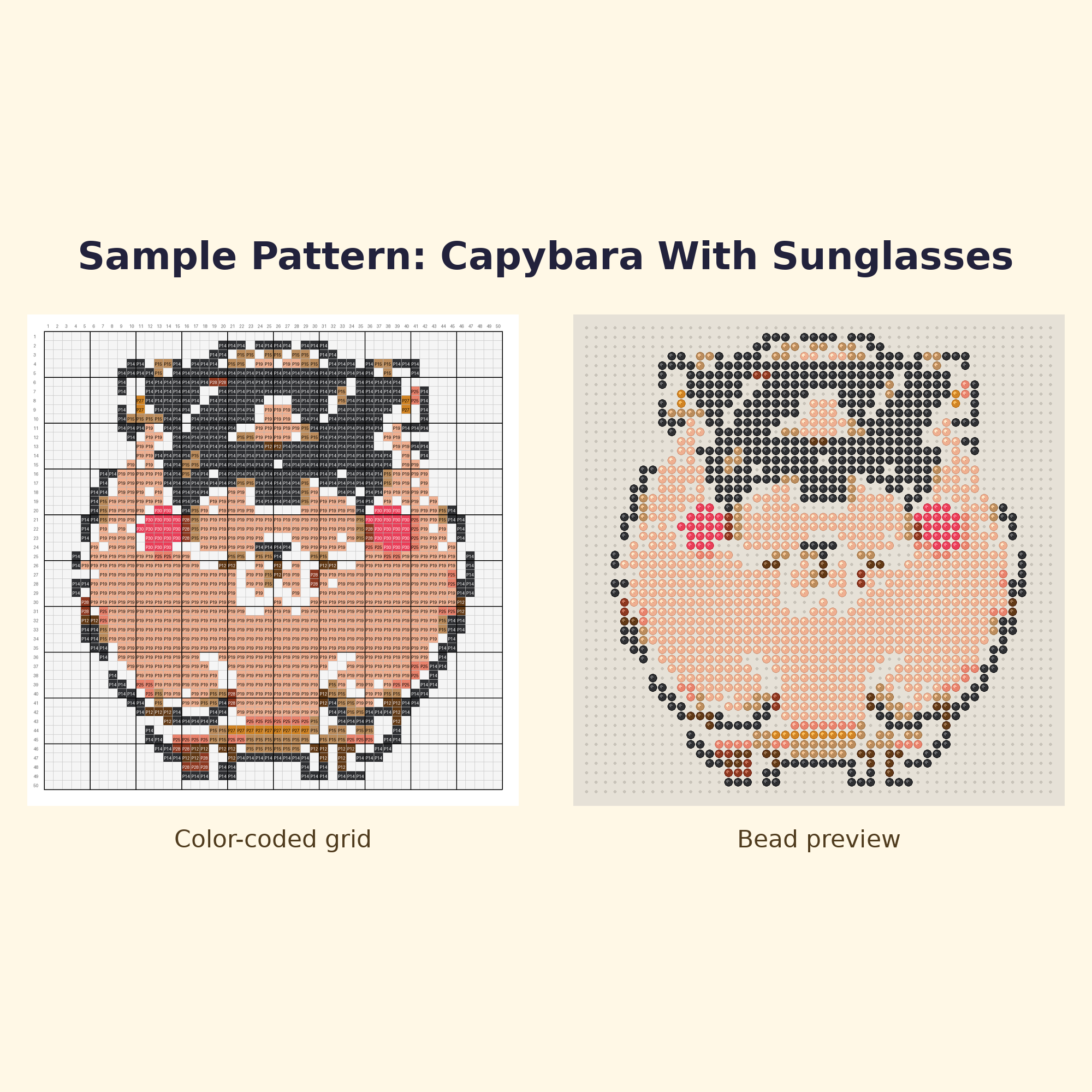 Cute Capybara Pals Perler Bead Pattern Bundle | 24 Designs | Hama Bead Compatible | PDF Digital Download
