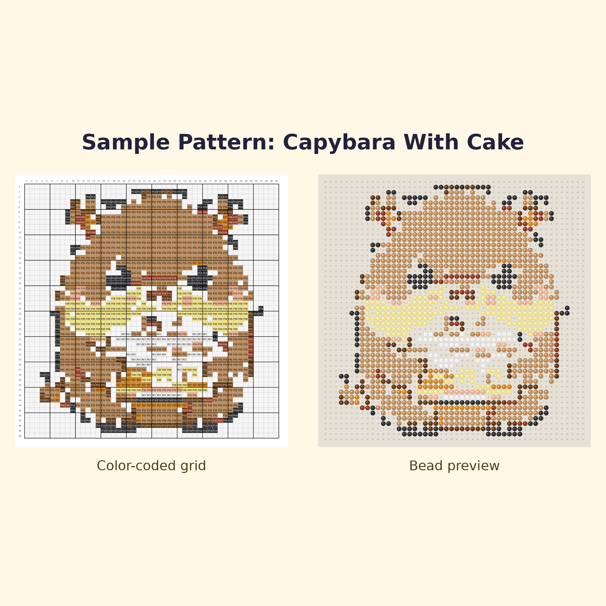 Cute Capybara Pals Perler Bead Pattern Bundle | 24 Designs | Hama Bead Compatible | PDF Digital Download