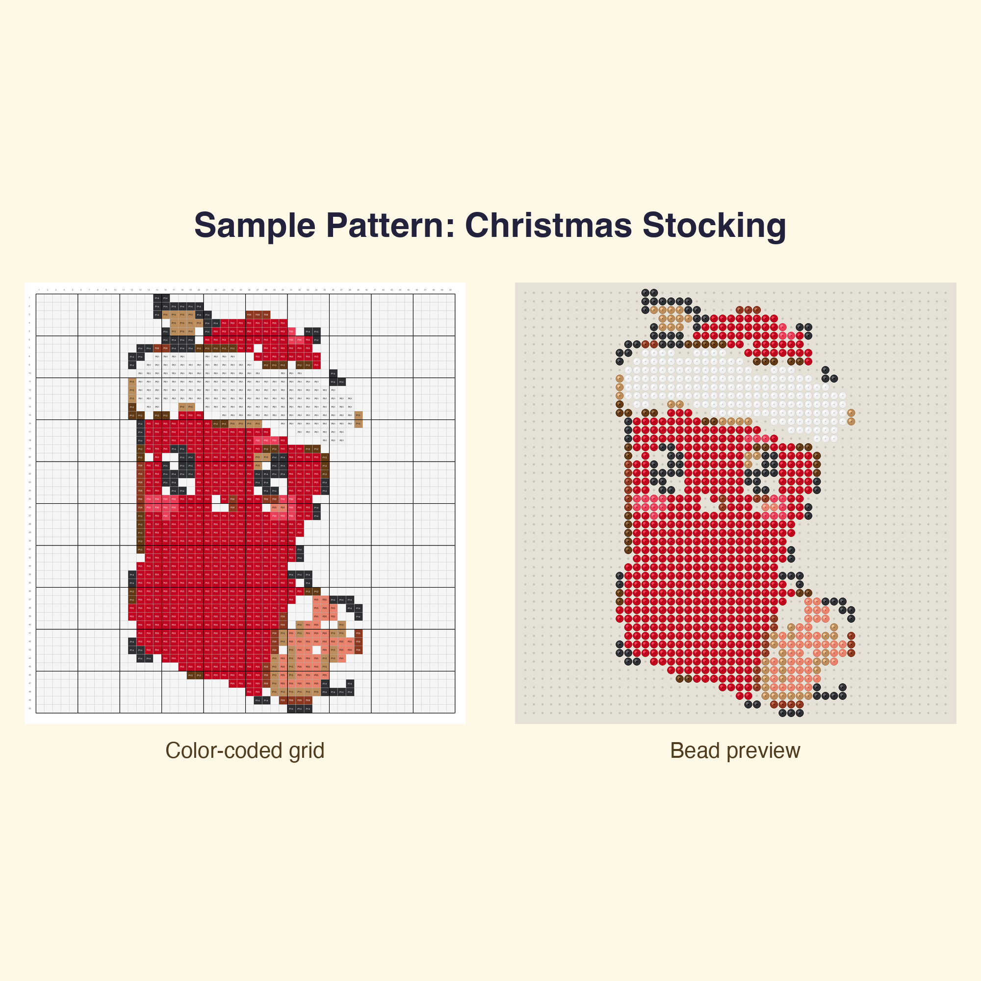 Cute Holiday Christmas Pixel Perler Bead Pattern Bundle | 48 Designs | Hama Bead Compatible | PDF Digital Download