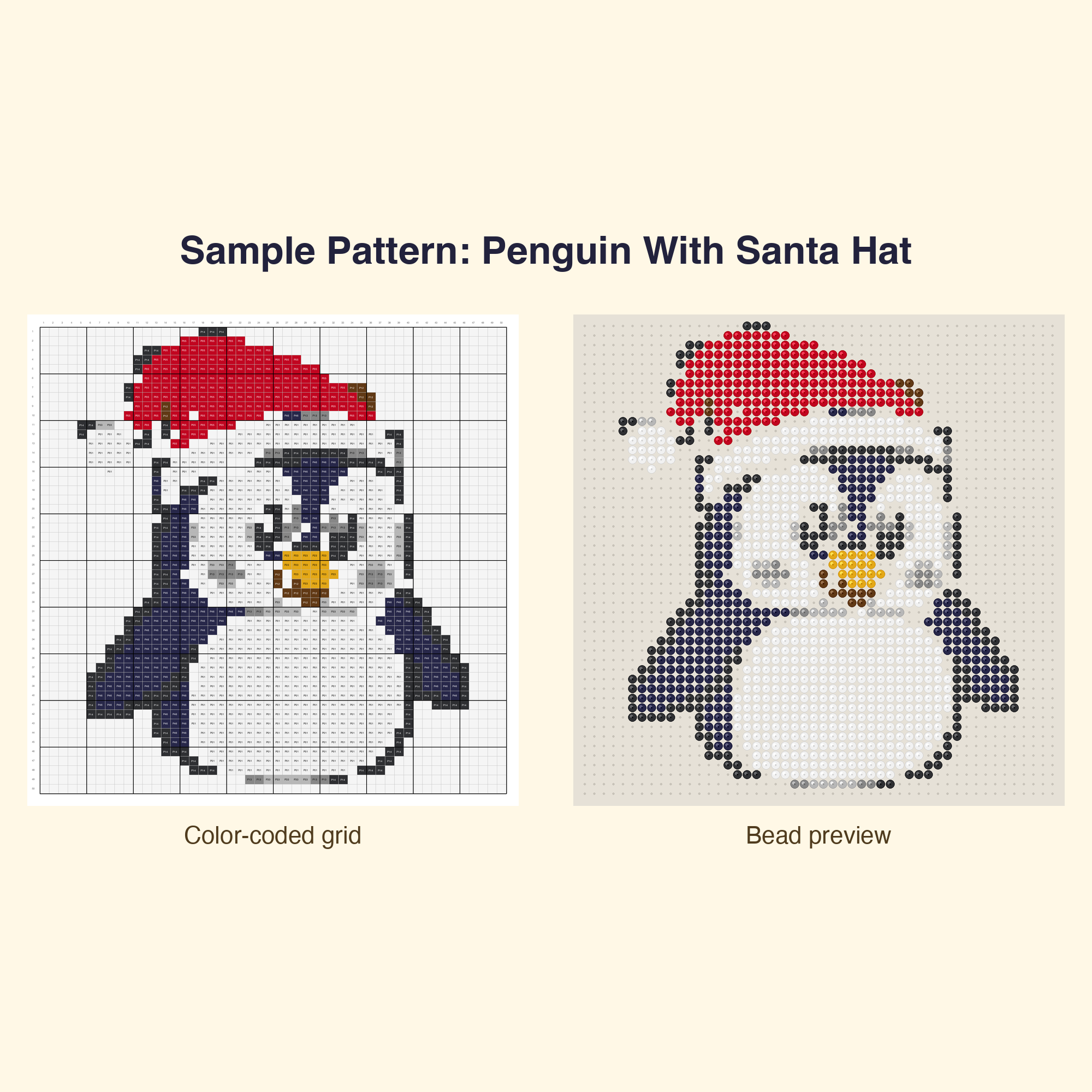 Cute Holiday Christmas Pixel Perler Bead Pattern Bundle | 48 Designs | Hama Bead Compatible | PDF Digital Download