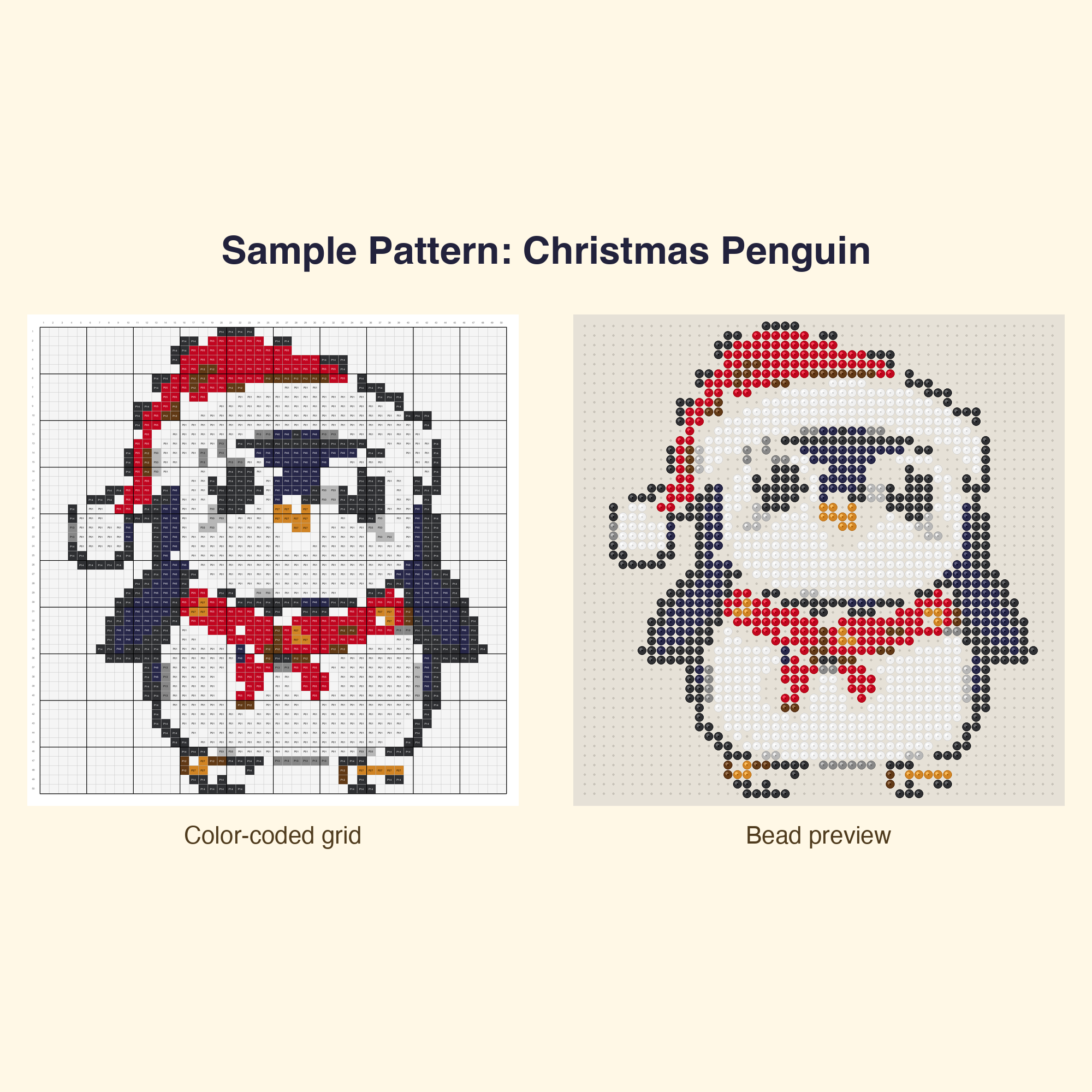 Cute Holiday Christmas Pixel Perler Bead Pattern Bundle | 48 Designs | Hama Bead Compatible | PDF Digital Download