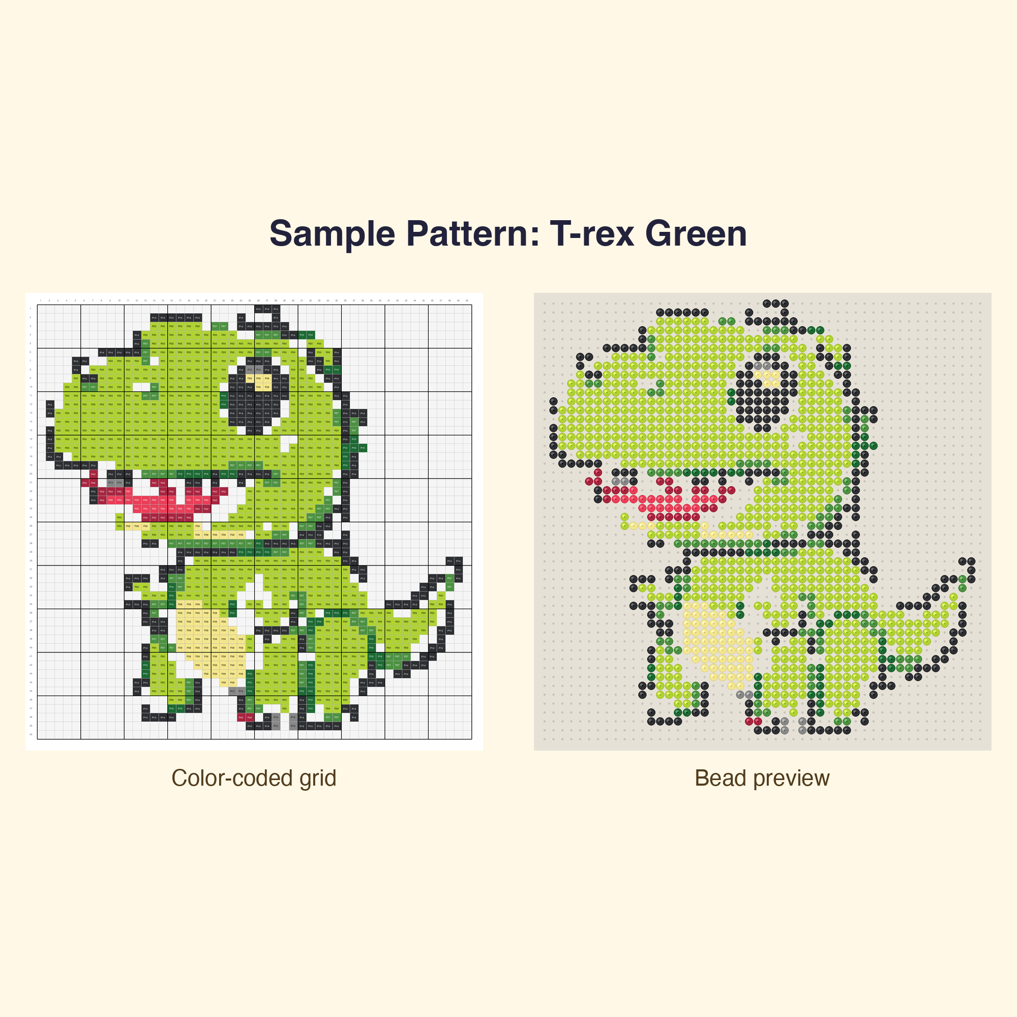 Cute Pixel Dinosaurs Perler Bead Pattern Bundle | 48 Designs | Hama Bead Compatible | PDF Digital Download