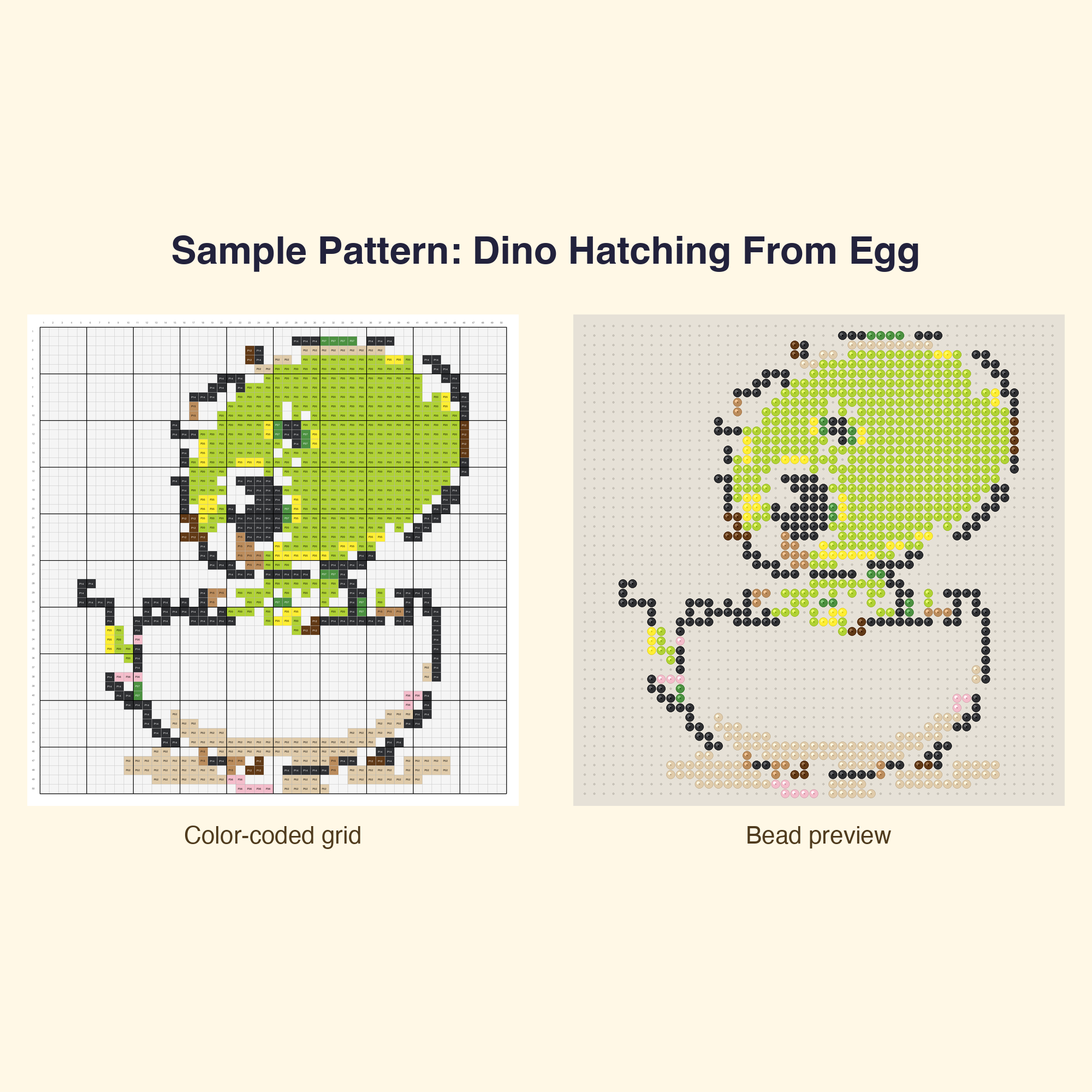 Cute Pixel Dinosaurs Perler Bead Pattern Bundle | 48 Designs | Hama Bead Compatible | PDF Digital Download