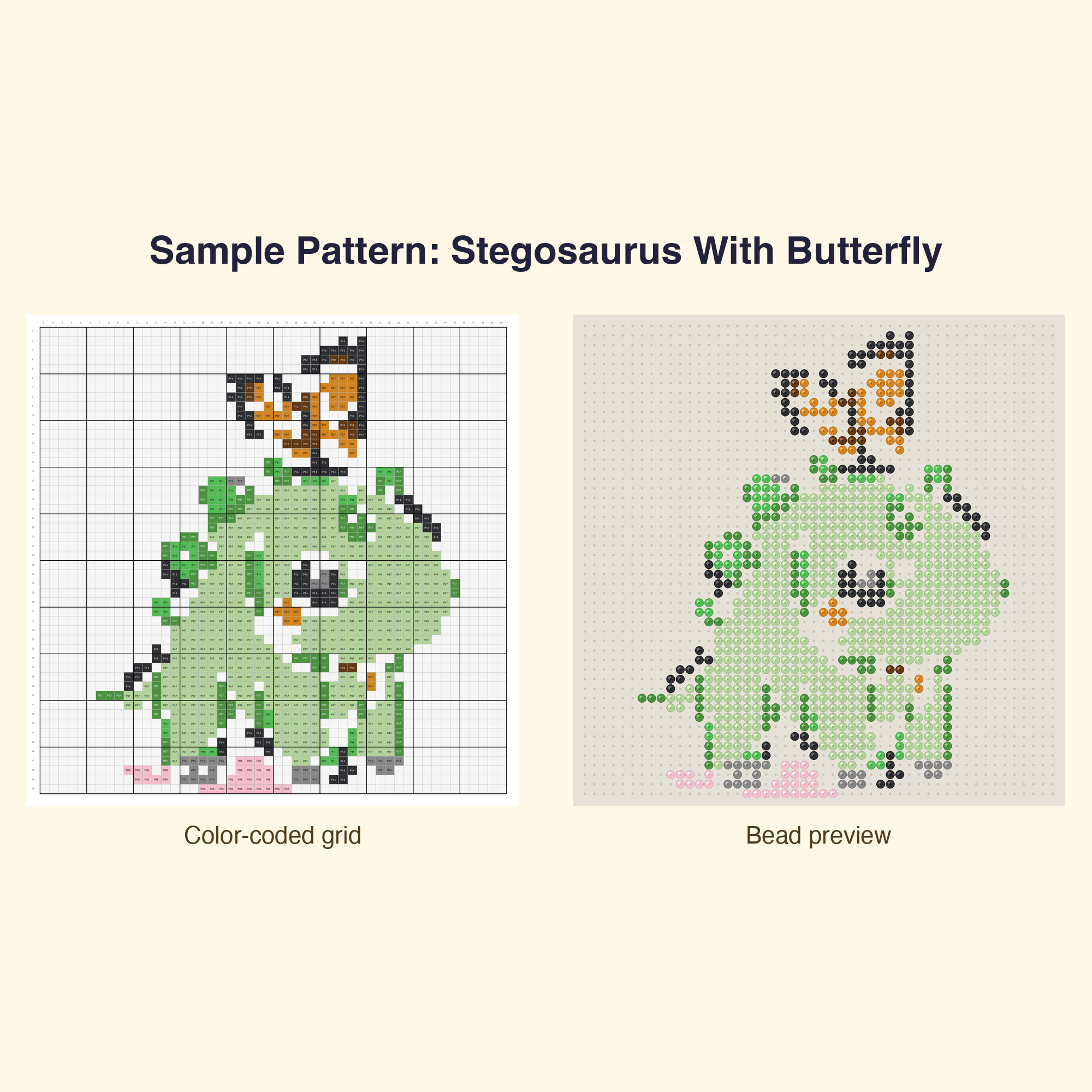 Cute Pixel Dinosaurs Perler Bead Pattern Bundle | 48 Designs | Hama Bead Compatible | PDF Digital Download