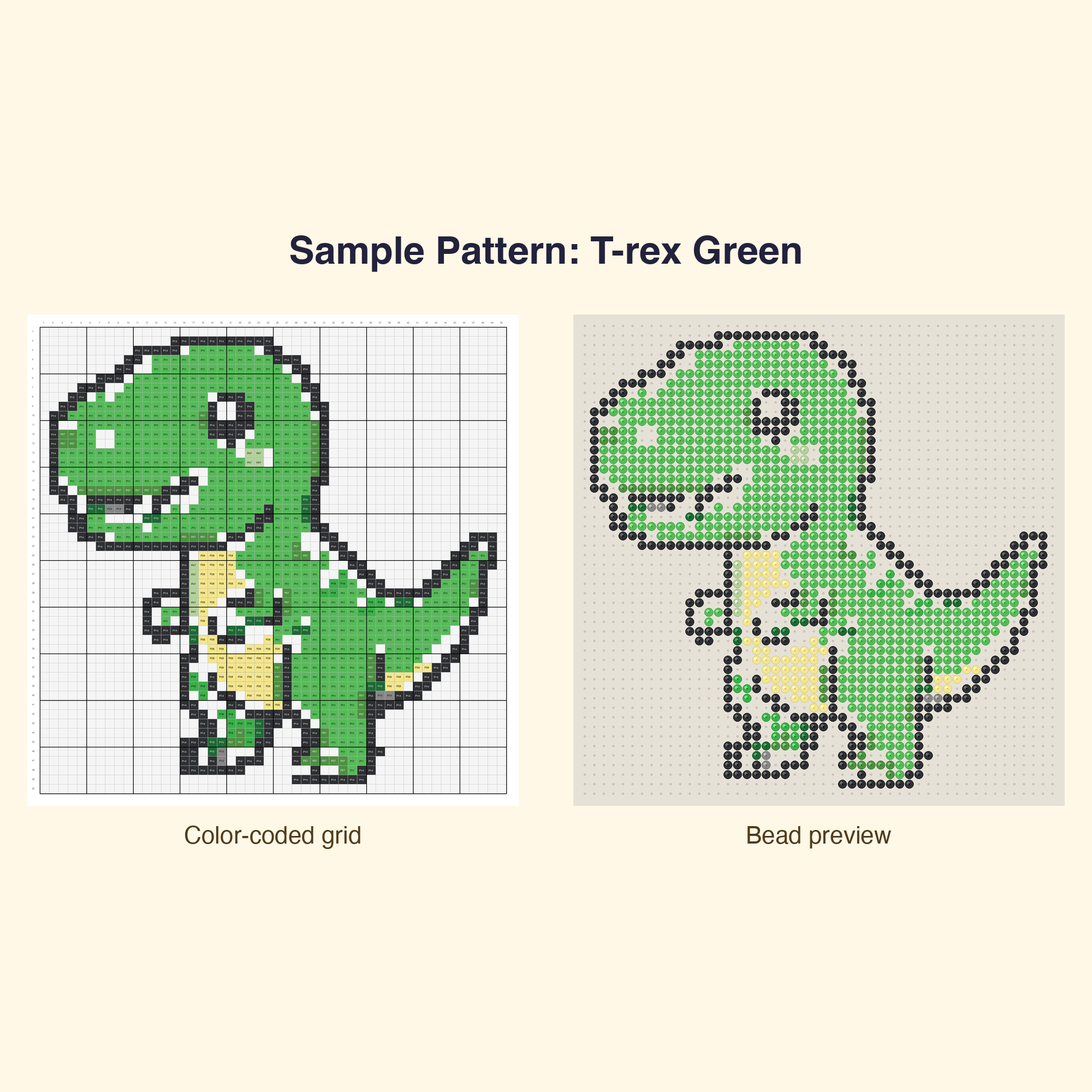 Cute Kawaii Dinosaurs Perler Bead Pattern Bundle | 48 Designs | Hama Bead Compatible | PDF Digital Download