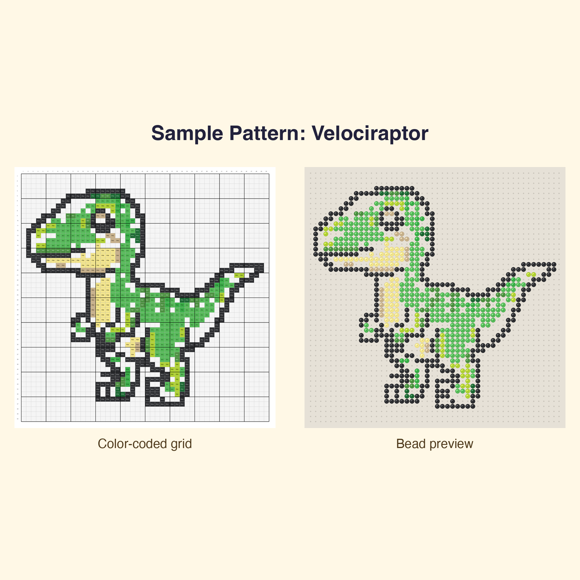 Cute Kawaii Dinosaurs Perler Bead Pattern Bundle | 48 Designs | Hama Bead Compatible | PDF Digital Download