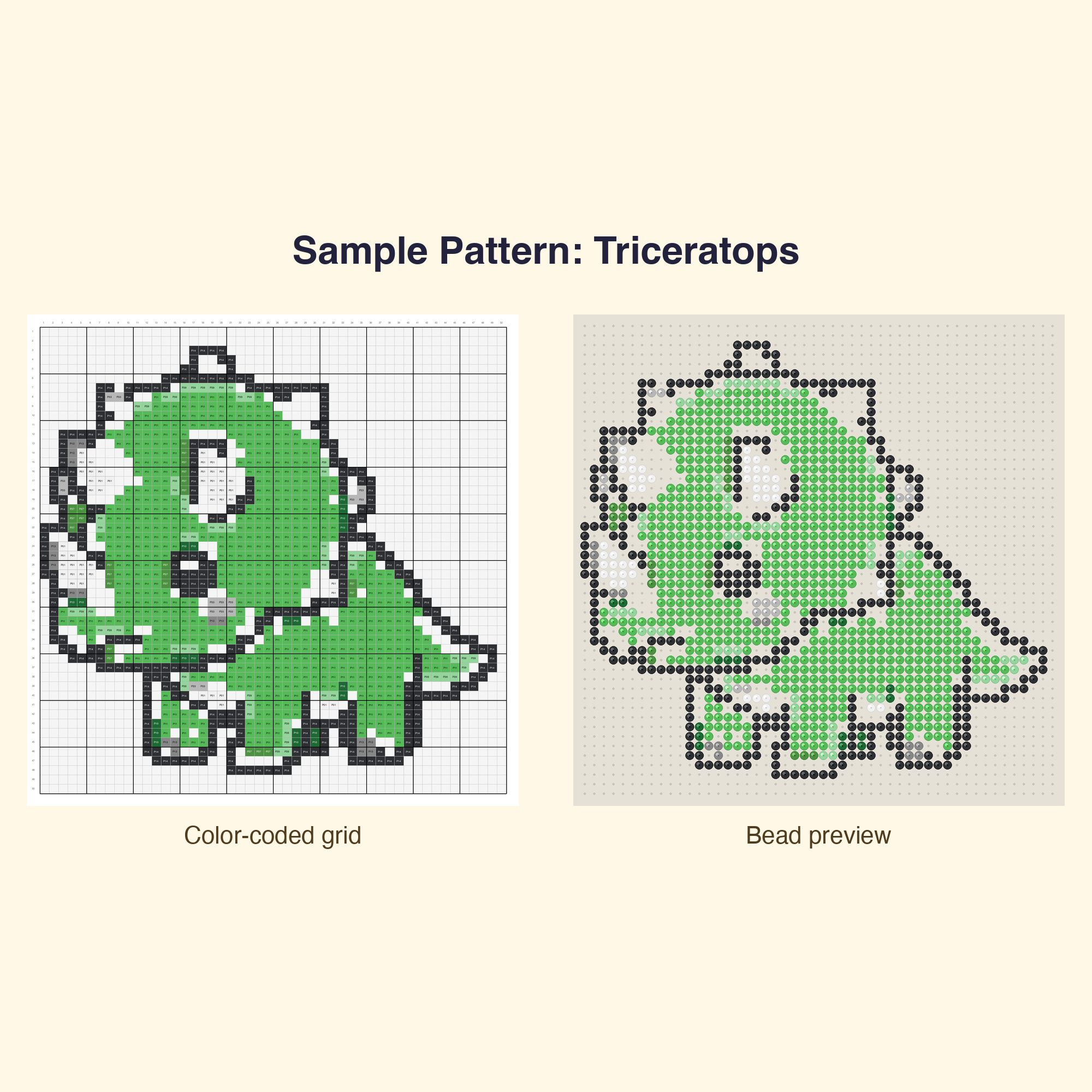 Cute Kawaii Dinosaurs Perler Bead Pattern Bundle | 48 Designs | Hama Bead Compatible | PDF Digital Download