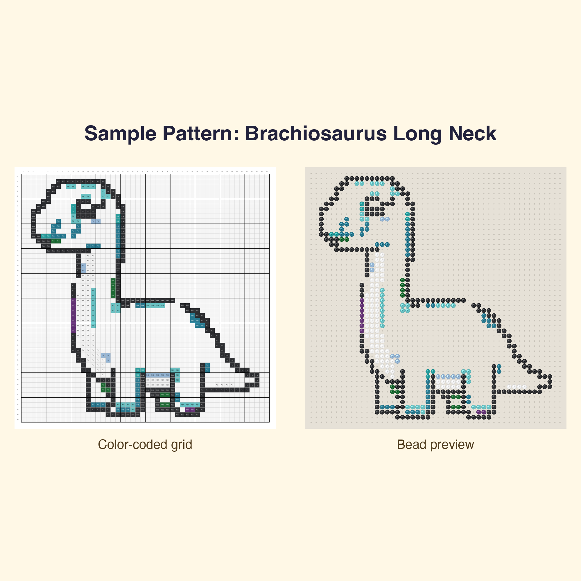 Cute Kawaii Dinosaurs Perler Bead Pattern Bundle | 48 Designs | Hama Bead Compatible | PDF Digital Download