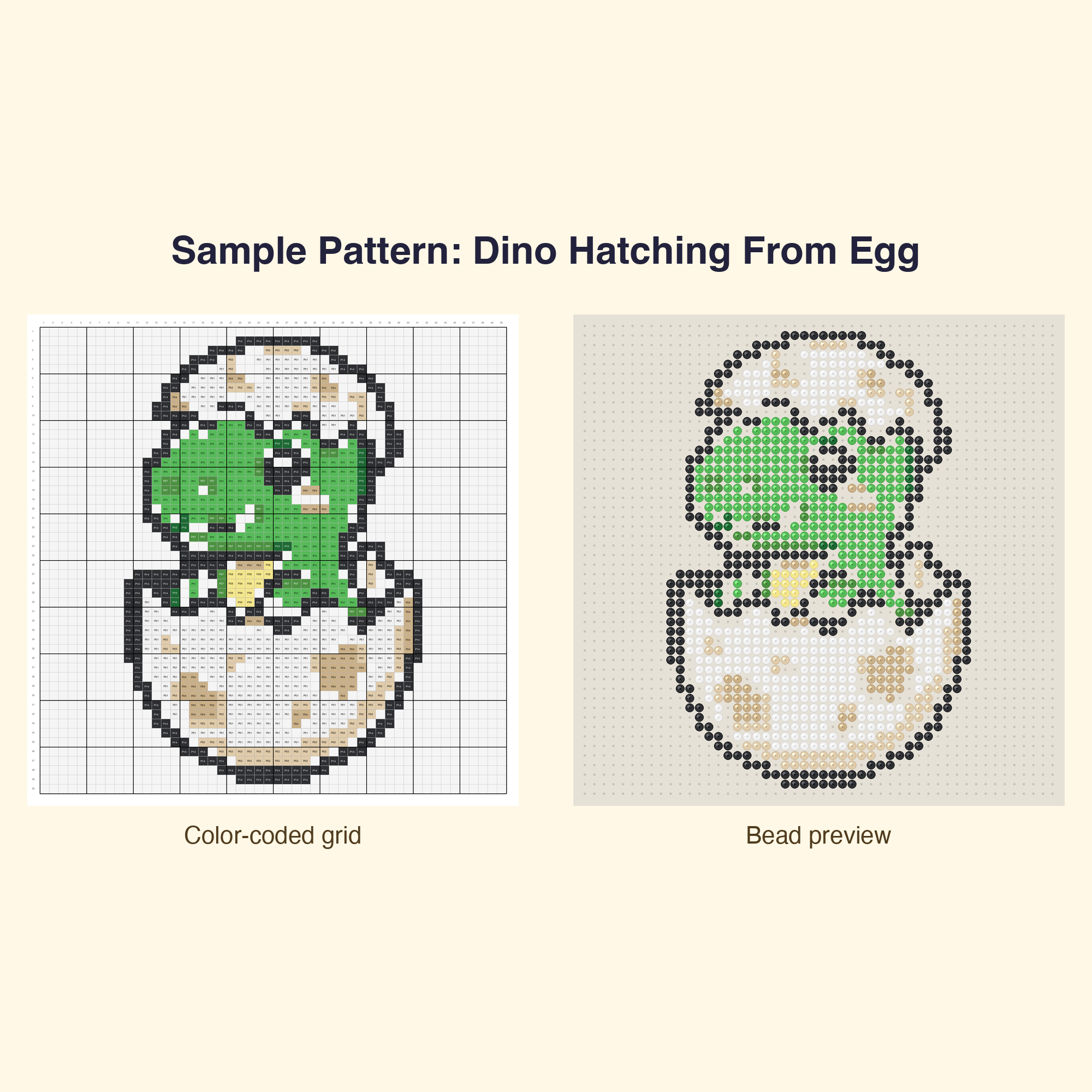 Cute Kawaii Dinosaurs Perler Bead Pattern Bundle | 48 Designs | Hama Bead Compatible | PDF Digital Download