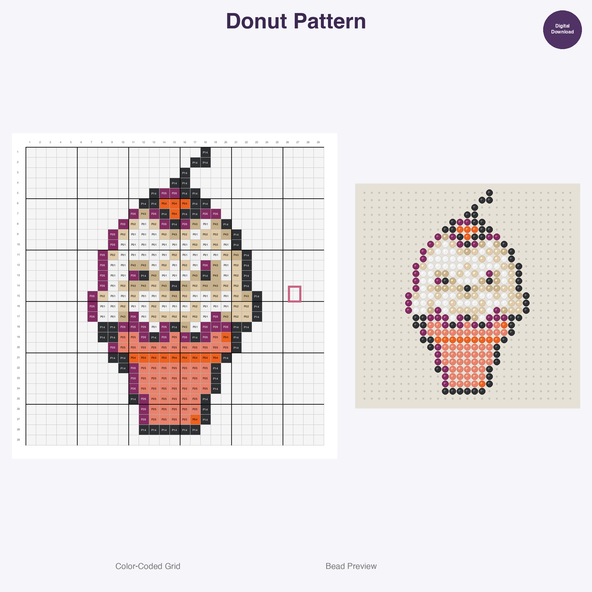 Kawaii Food Perler Bead Patterns Bundle, 48 Designs (PDF Digital Download)