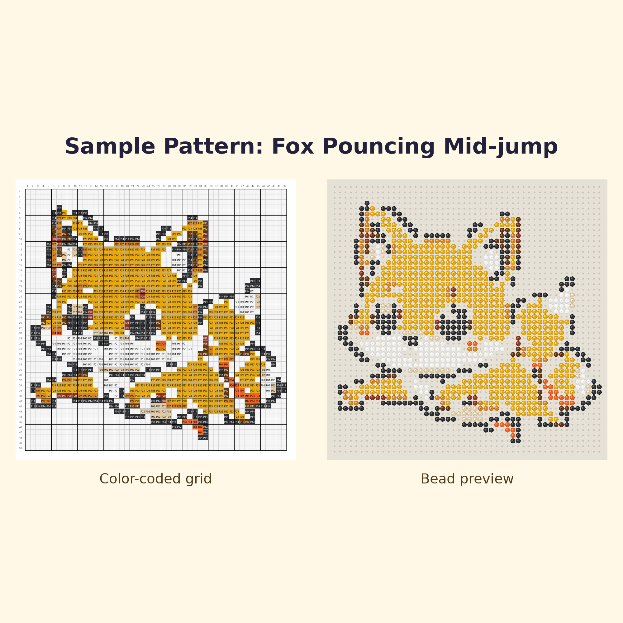 Cute Fox Pals Perler Bead Pattern Bundle | 24 Designs | Hama Bead Compatible | PDF Digital Download