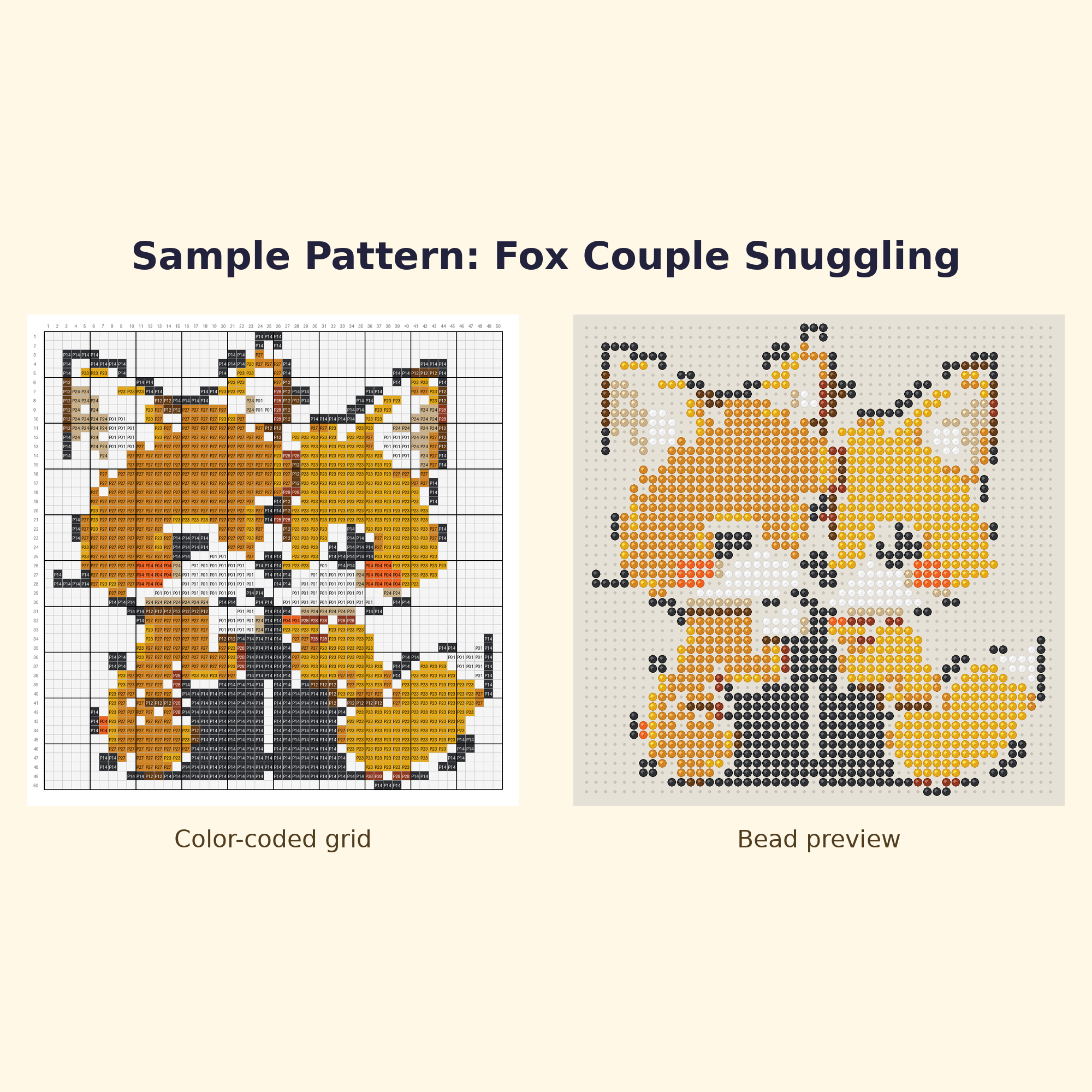 Cute Fox Pals Perler Bead Pattern Bundle | 24 Designs | Hama Bead Compatible | PDF Digital Download