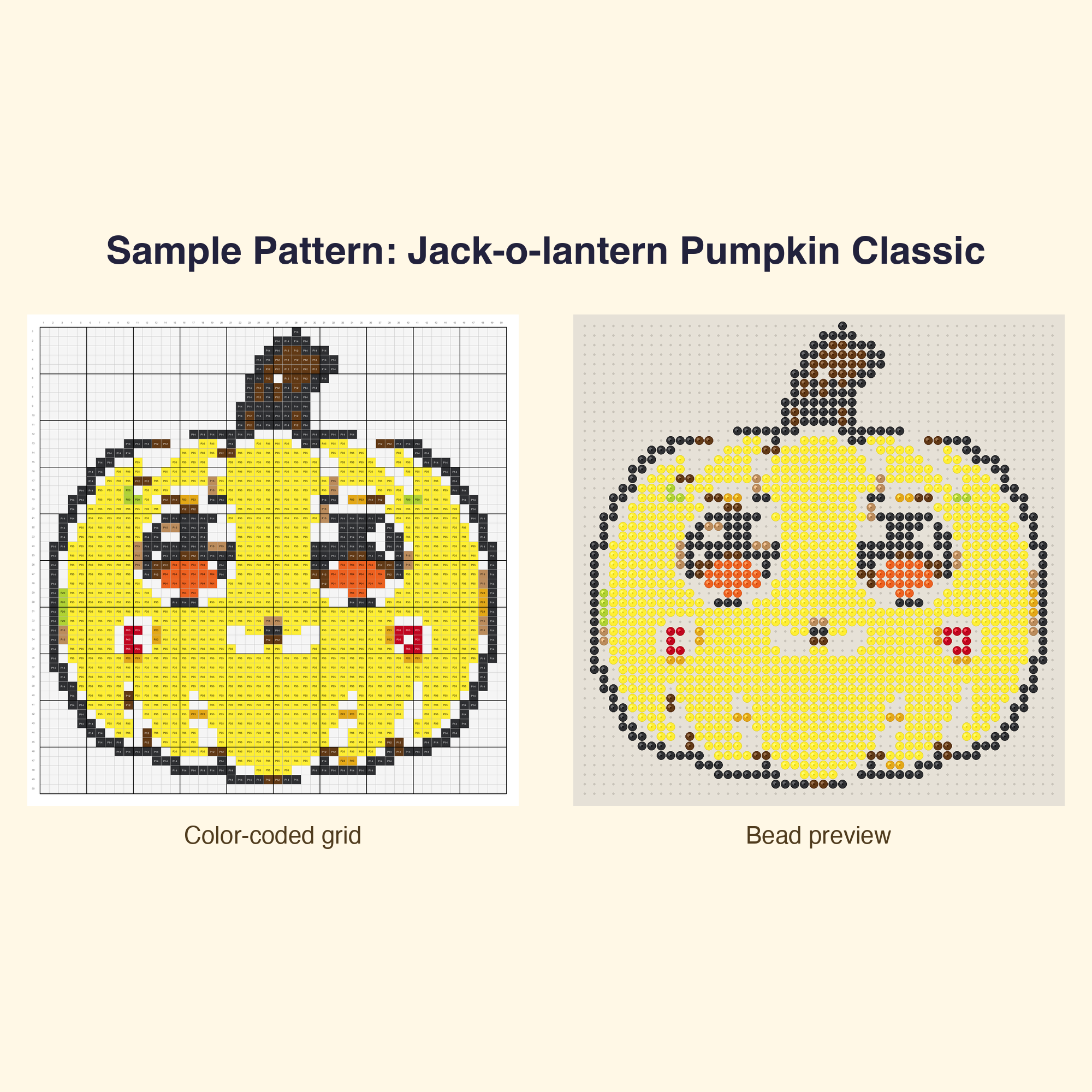 Cute Halloween Kawaii Bundle Perler Bead Pattern Bundle | 48 Designs | Hama Bead Compatible | PDF Digital Download