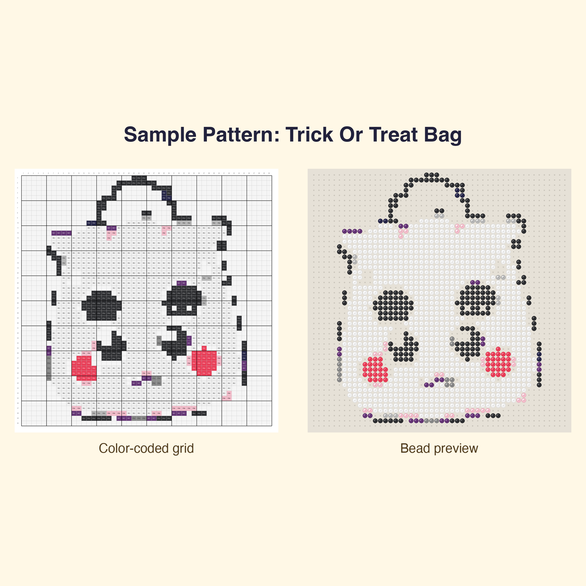 Cute Halloween Kawaii Bundle Perler Bead Pattern Bundle | 48 Designs | Hama Bead Compatible | PDF Digital Download