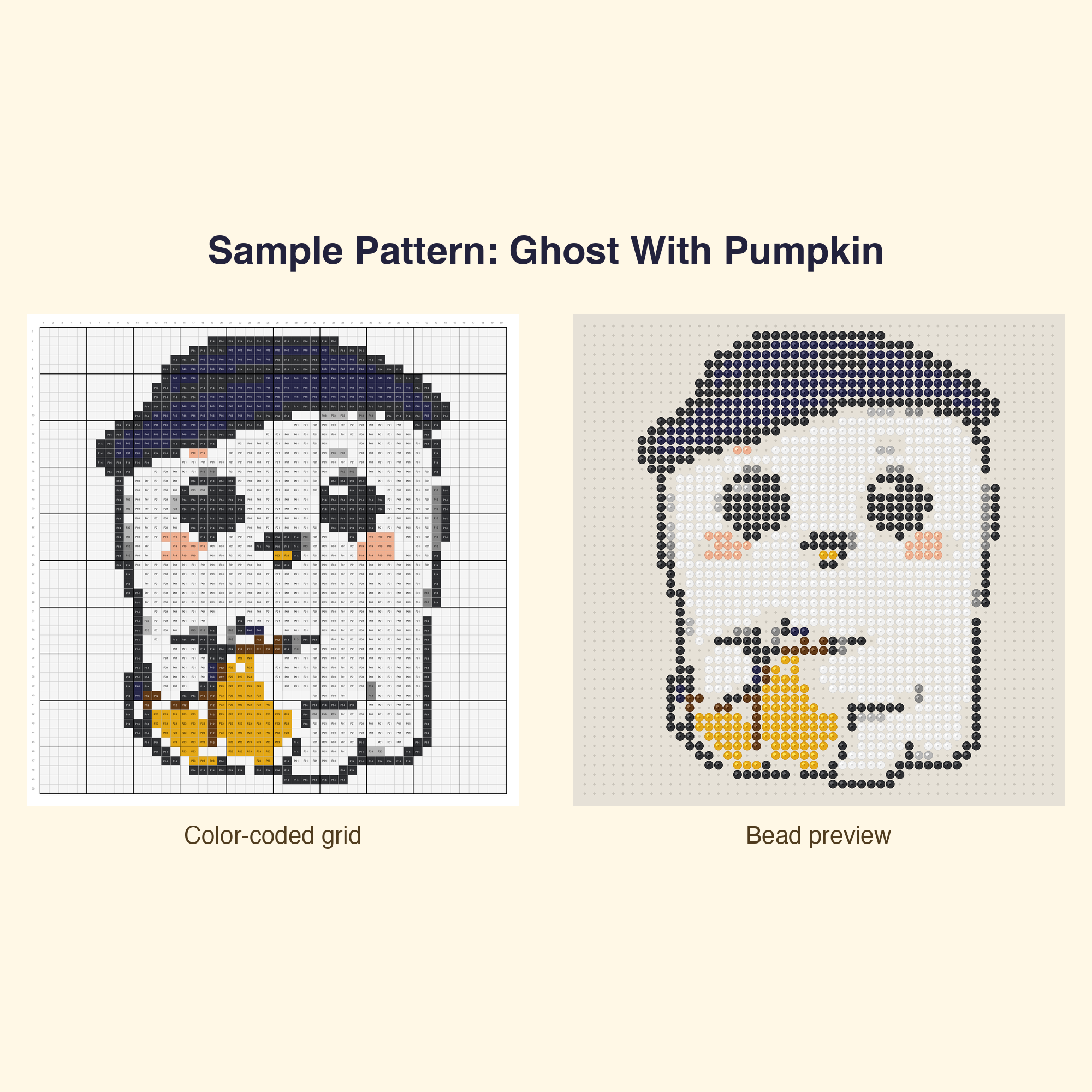 Cute Halloween Kawaii Bundle Perler Bead Pattern Bundle | 48 Designs | Hama Bead Compatible | PDF Digital Download