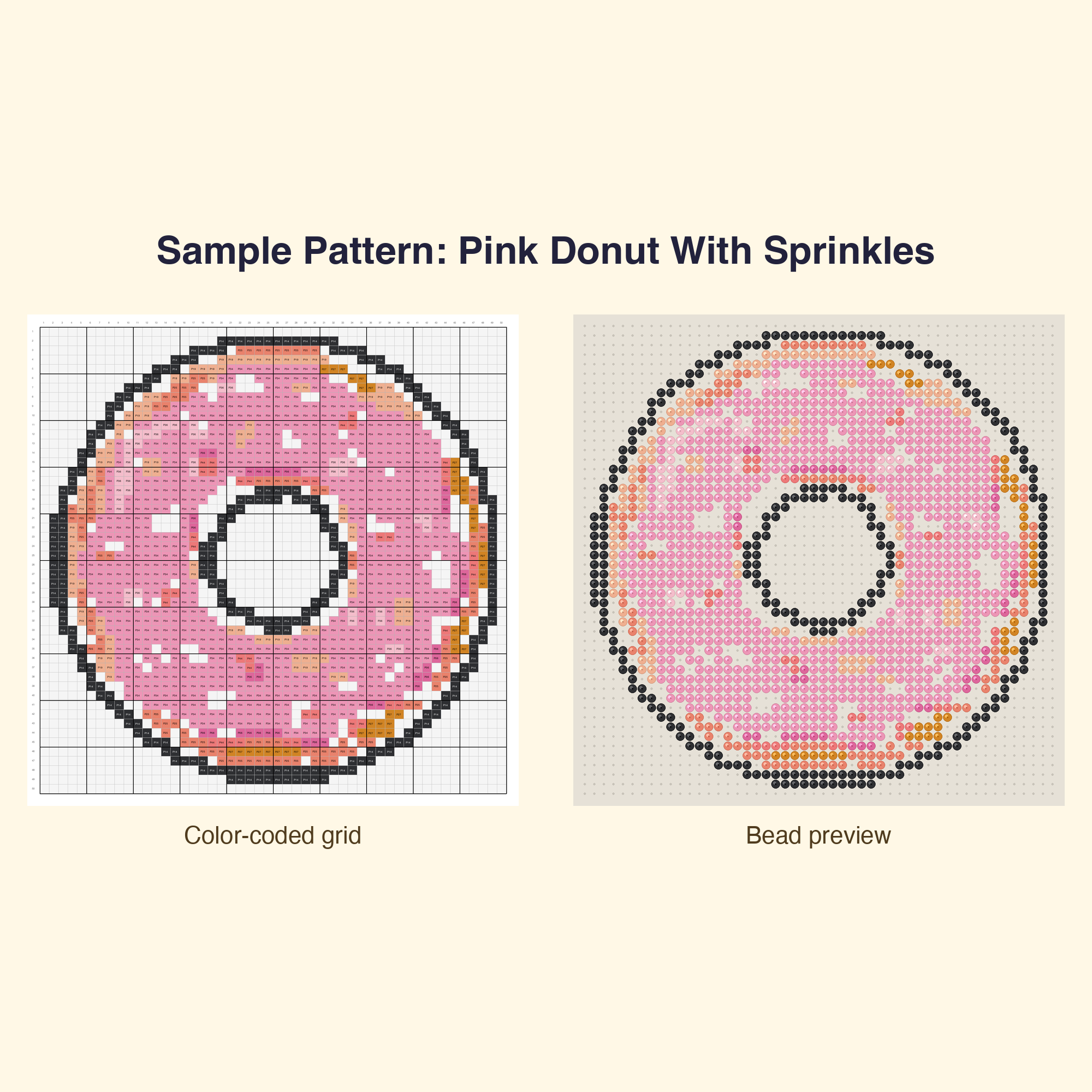 Cute Kawaii Food Perler Bead Pattern Bundle | 48 Designs | Hama Bead Compatible | PDF Digital Download