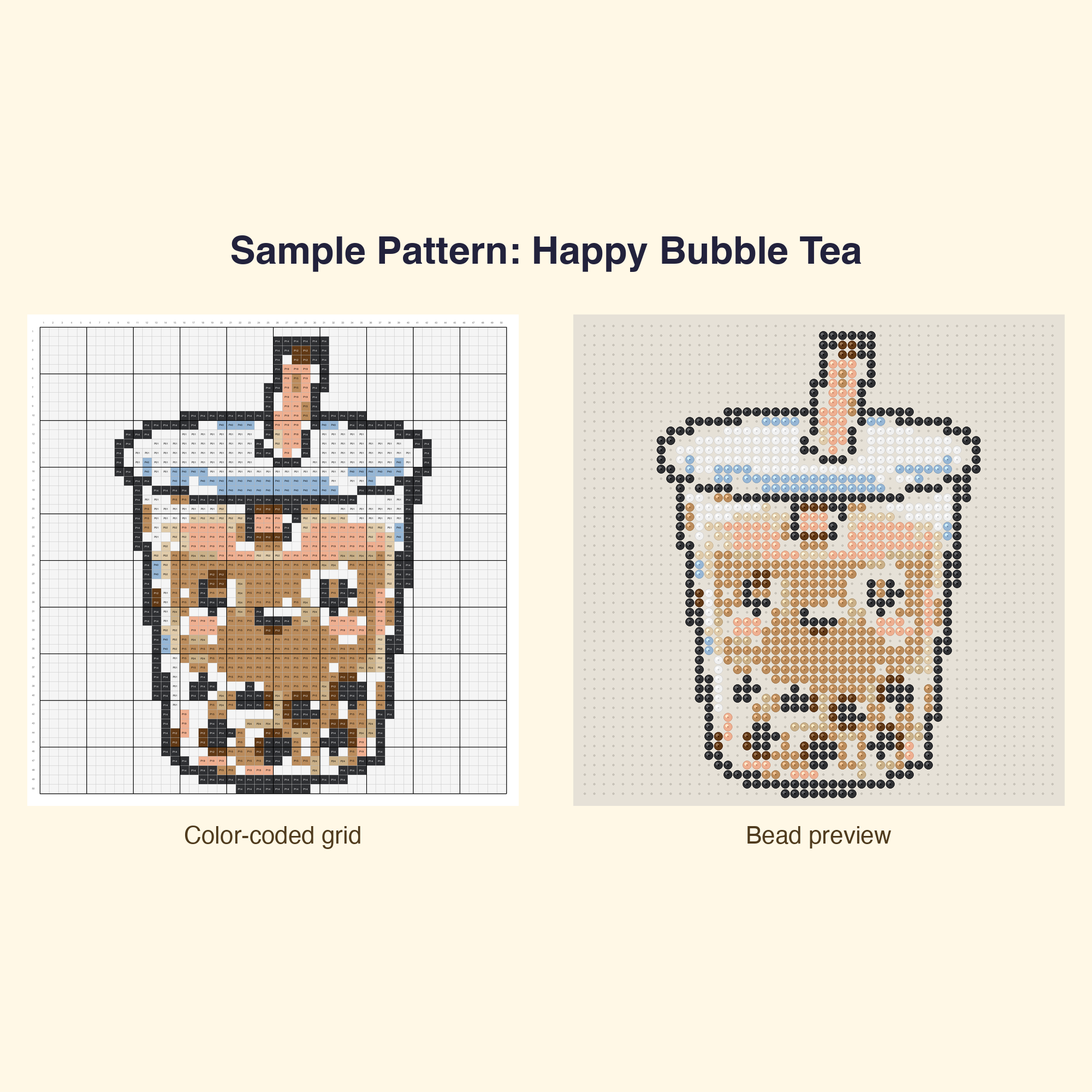 Cute Kawaii Food Perler Bead Pattern Bundle | 48 Designs | Hama Bead Compatible | PDF Digital Download