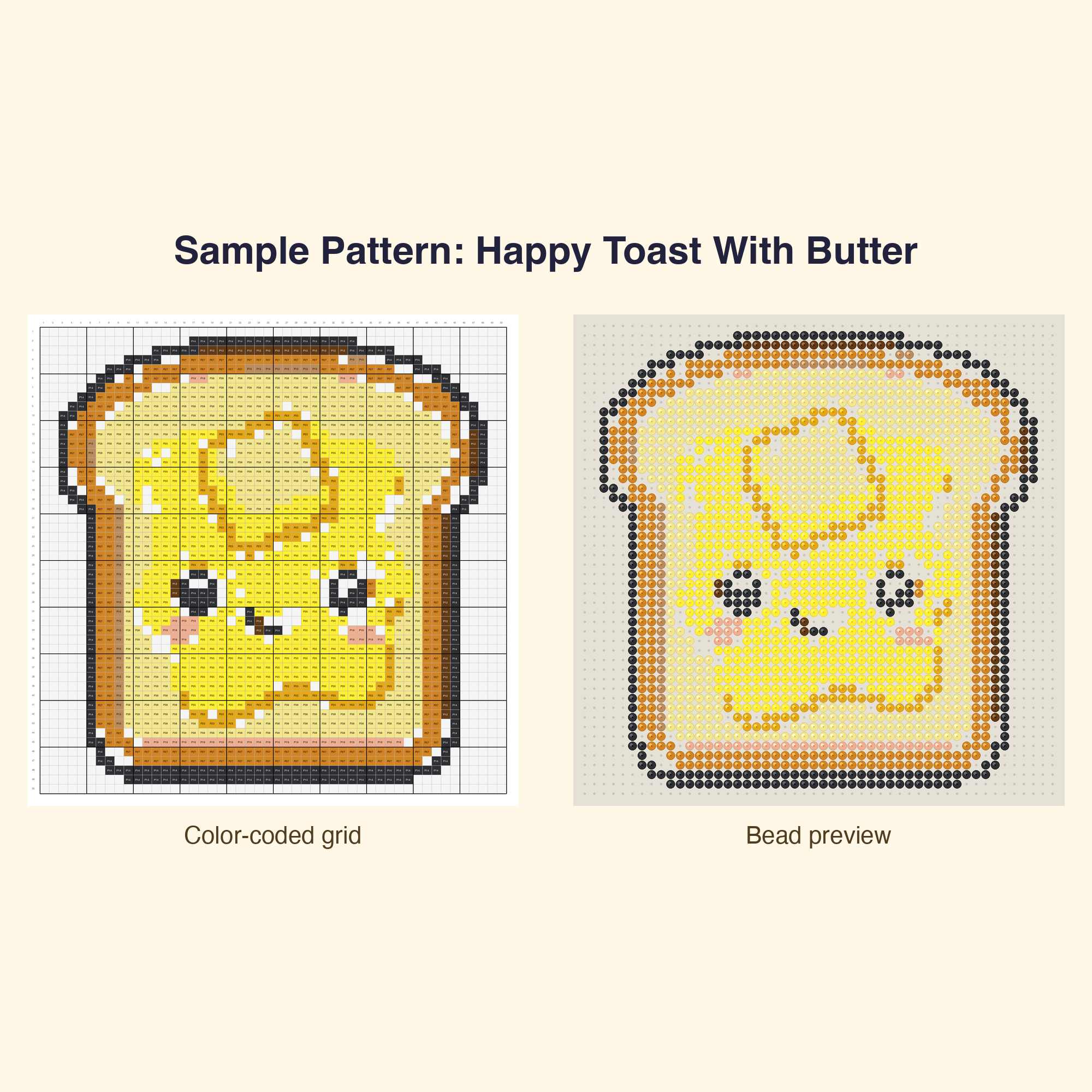 Cute Kawaii Food Perler Bead Pattern Bundle | 48 Designs | Hama Bead Compatible | PDF Digital Download