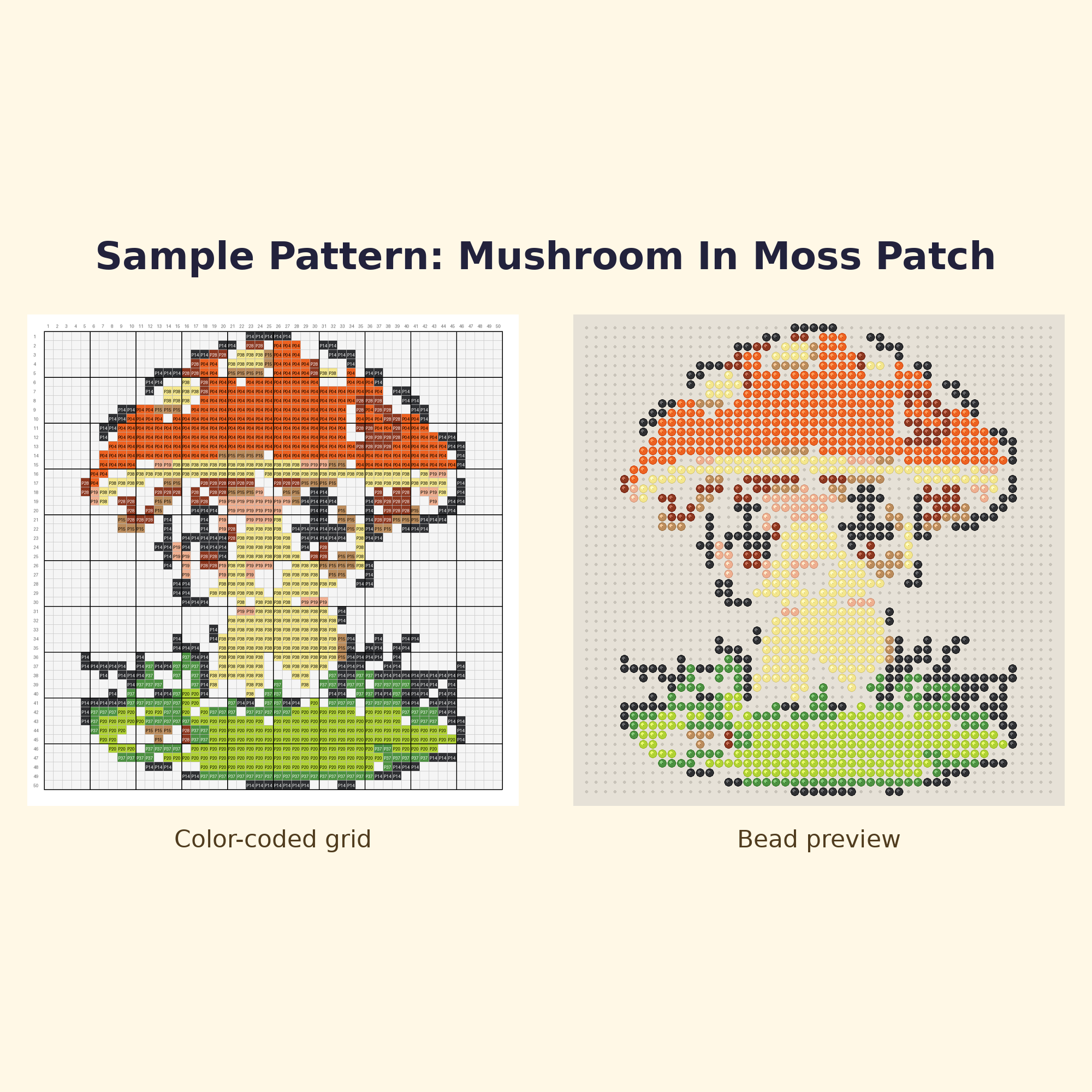 Cute Mushroom Pals Perler Bead Pattern Bundle | 24 Designs | Hama Bead Compatible | PDF Digital Download