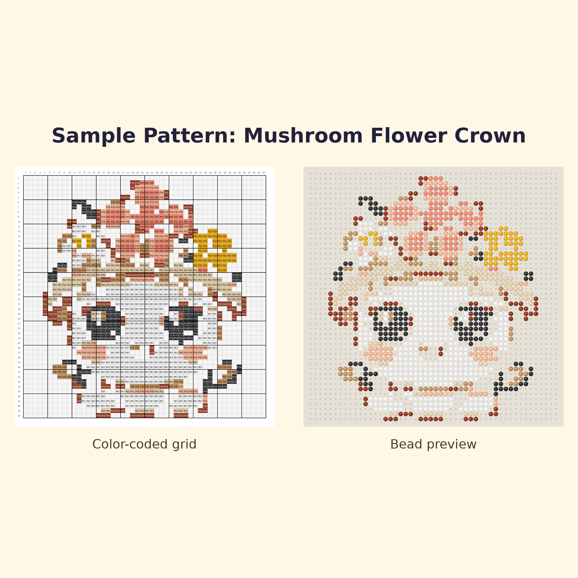 Cute Mushroom Pals Perler Bead Pattern Bundle | 24 Designs | Hama Bead Compatible | PDF Digital Download