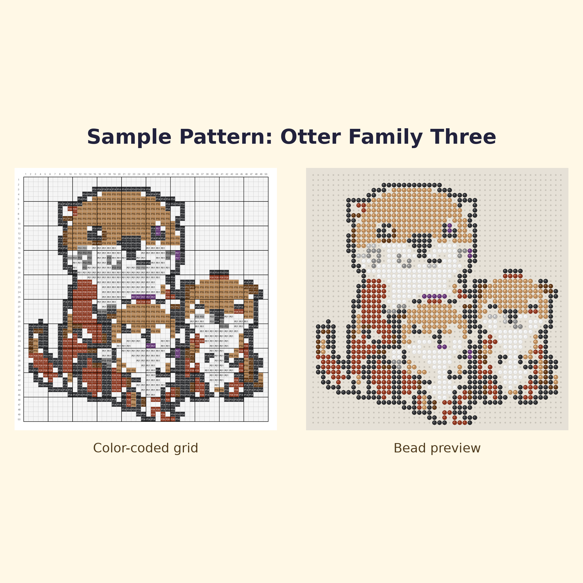 Cute Otter Pals Perler Bead Pattern Bundle | 24 Designs | Hama Bead Compatible | PDF Digital Download